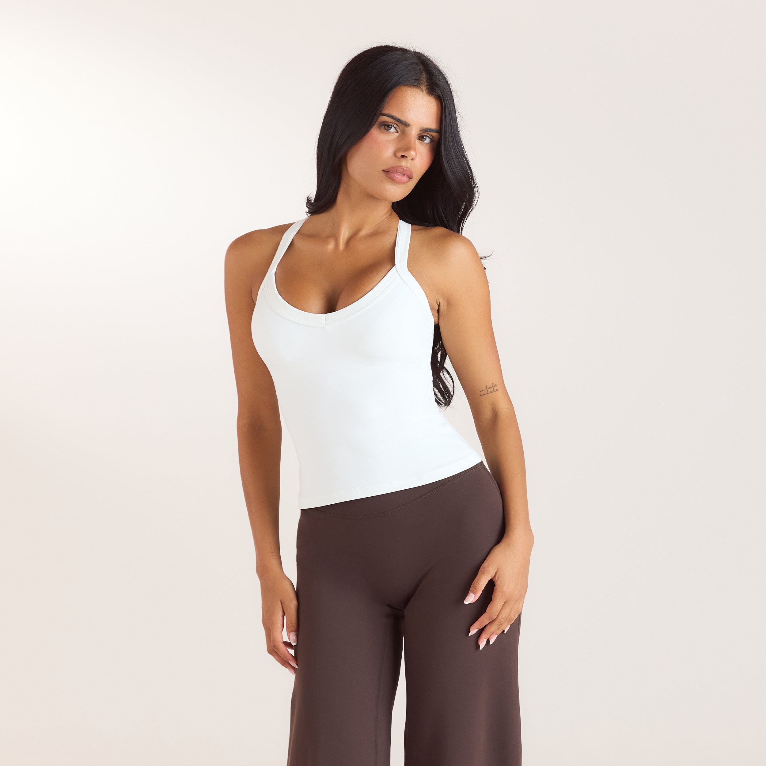 ContourSoft™ V-Neck Cami Top with Built-In Bra | ContourSoft™ V-Neck Cami Top with Built-In Bra - White