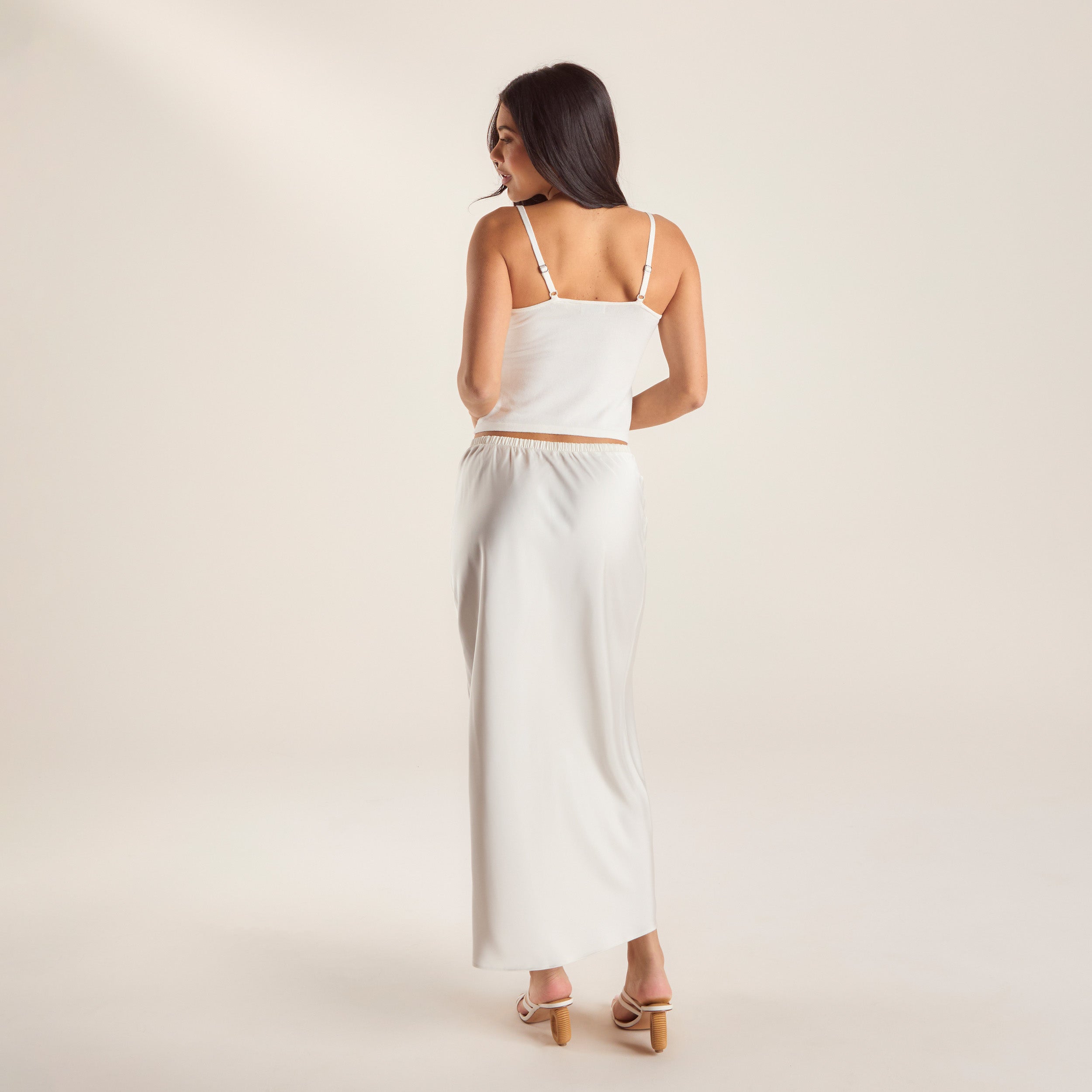 Satin Maxi Skirt | Satin Maxi Skirt - Off White