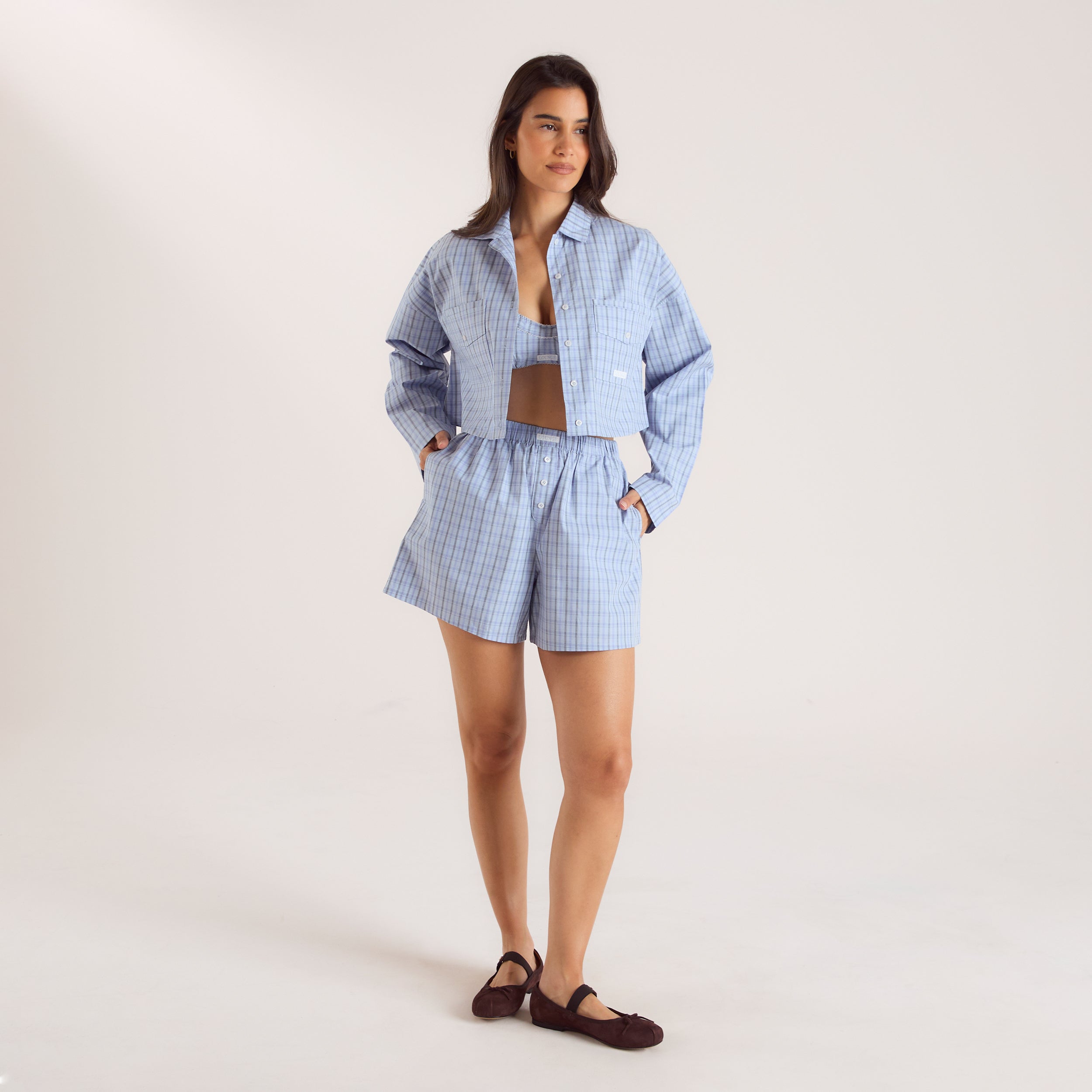 Checked Cotton Shirt | Checked Cotton Shirt - Blue