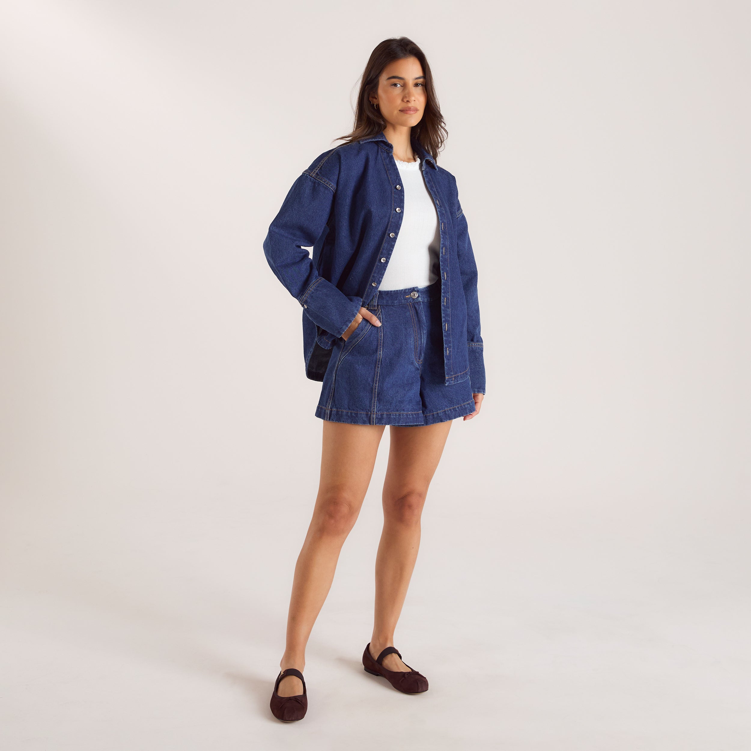 Oversized Denim Shirt | Oversized Denim Shirt - Blue