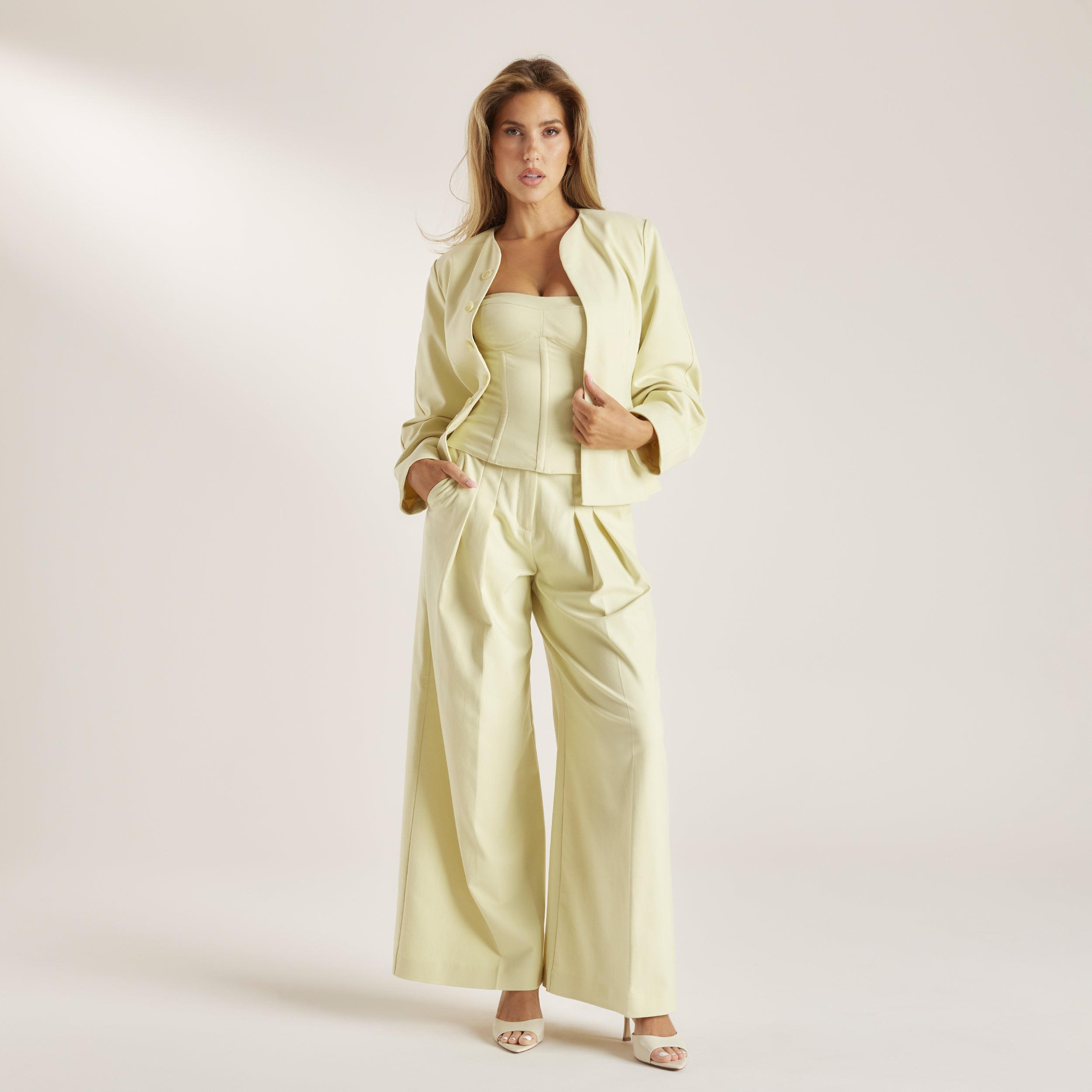 Woven Wide-Leg pants | Woven Wide-Leg Pants - Buttermilk
