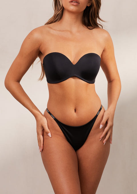 Buy TRYLO Pinky Strapless 32 Black D - Cup at