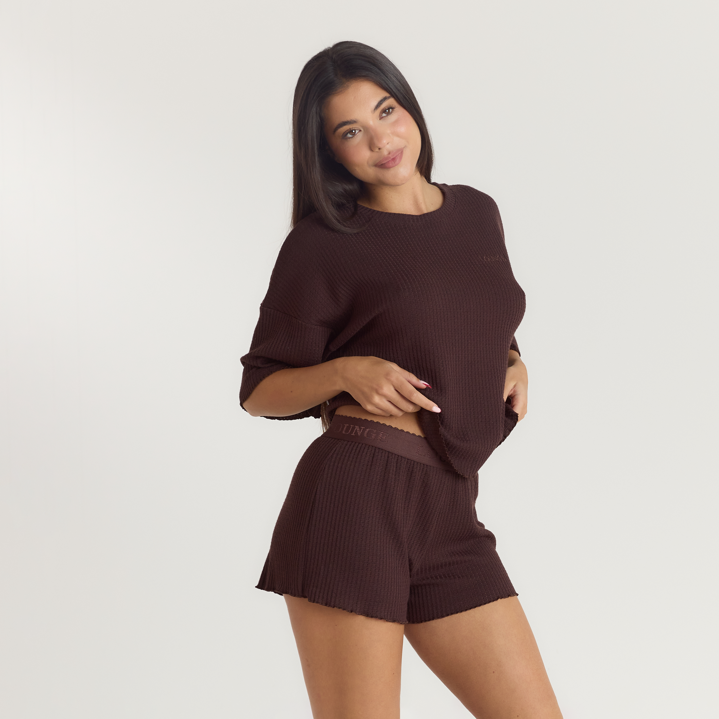 Soft Waffle Pajama Top | Soft Waffle Pajama Top - Dark Chocolate