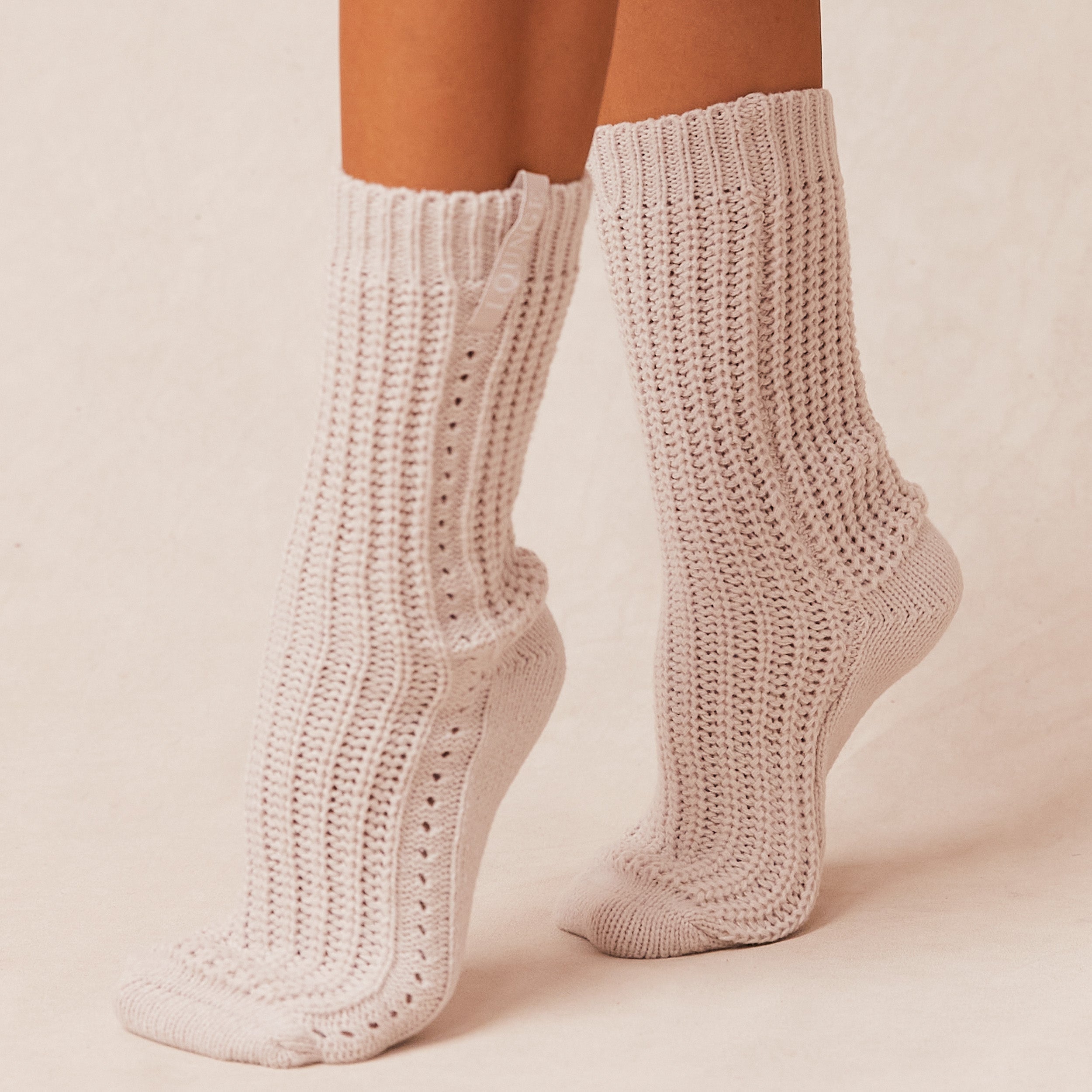 Snooze Knitted Socks - Cream | Samaria, S-M