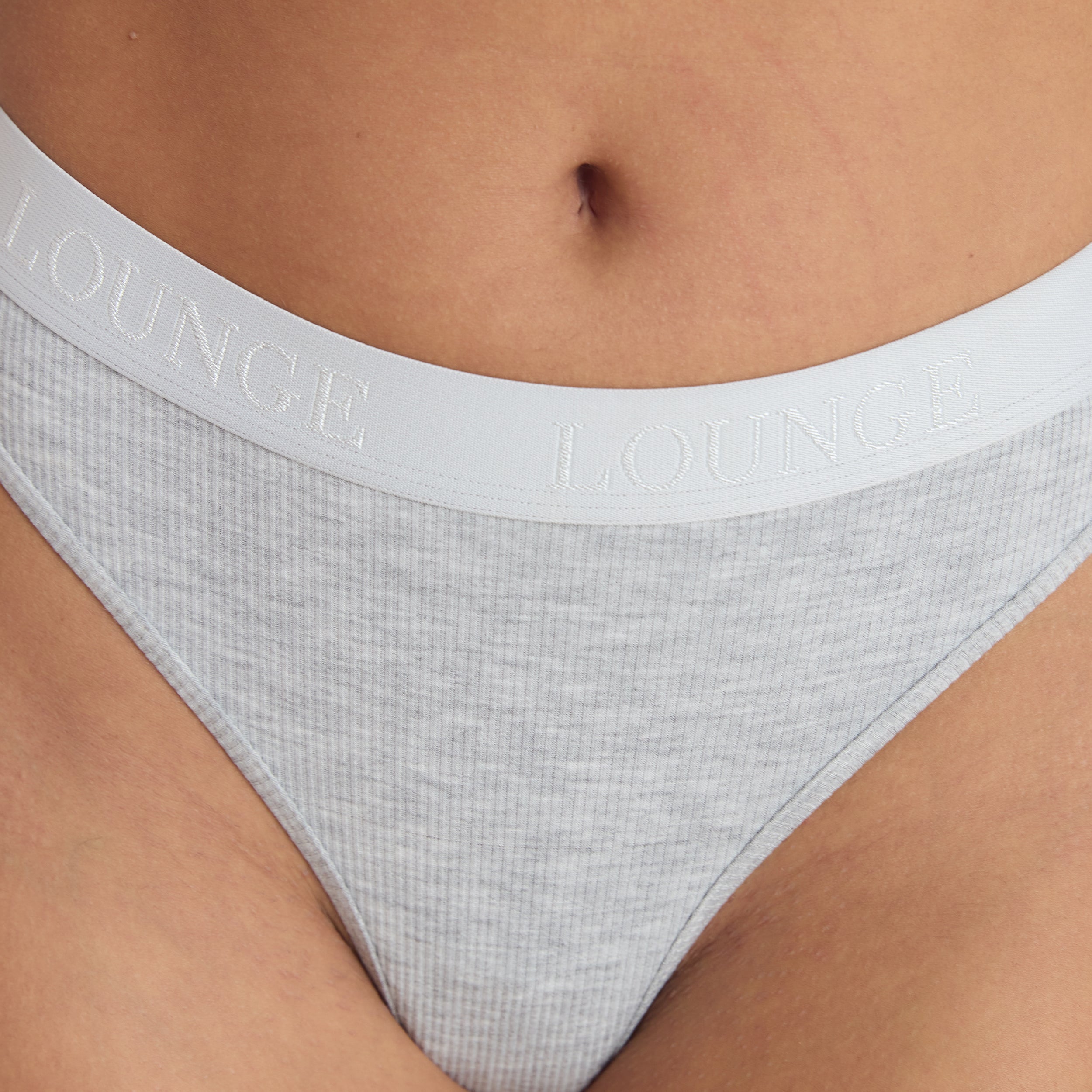 Soft Ribbed Thong | Soft Ribbed Thong - Grey Marl
