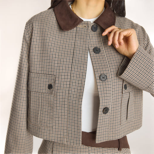 Houndstooth Jacket - Brown alternate
