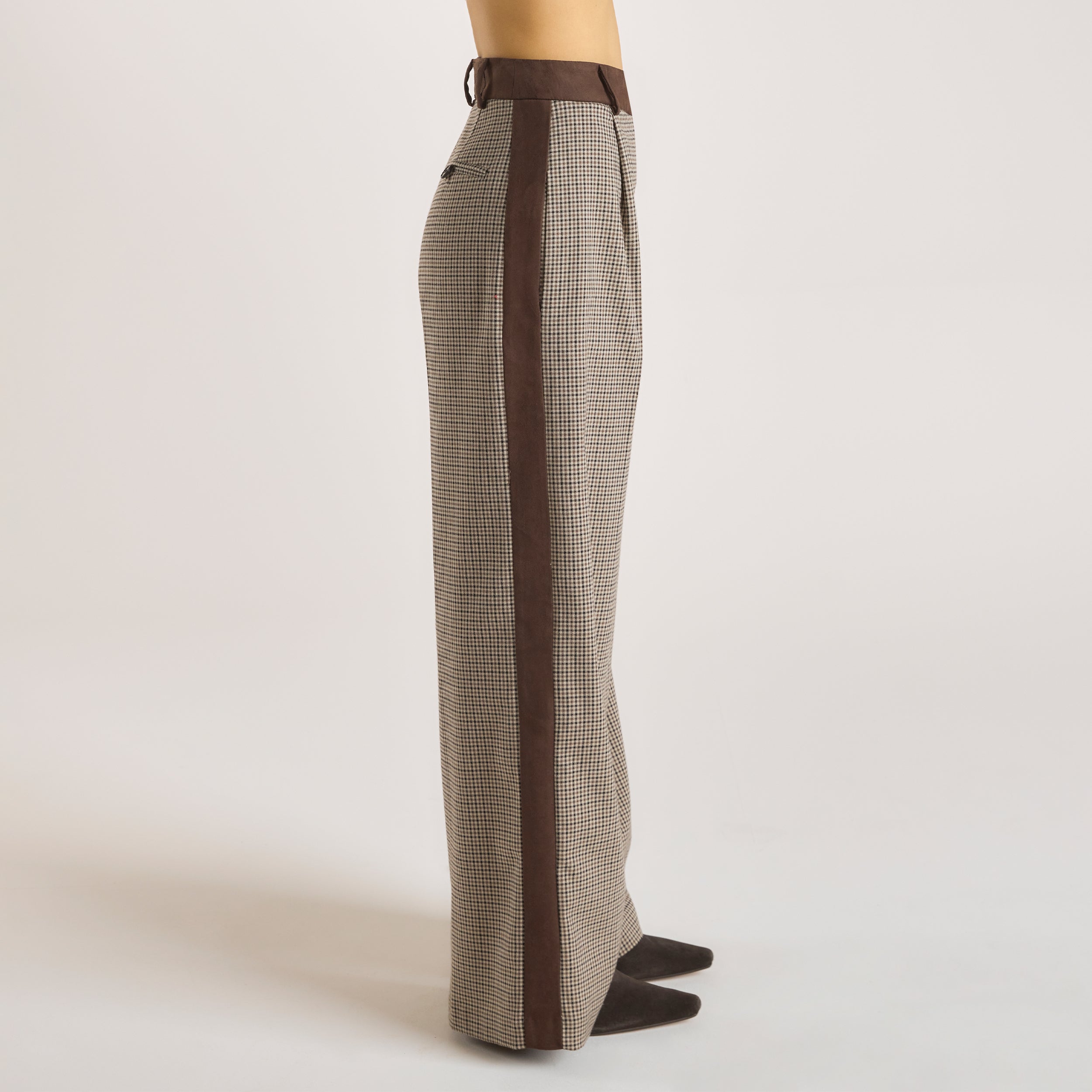 Houndstooth Pants  | Houndstooth Pants - Brown