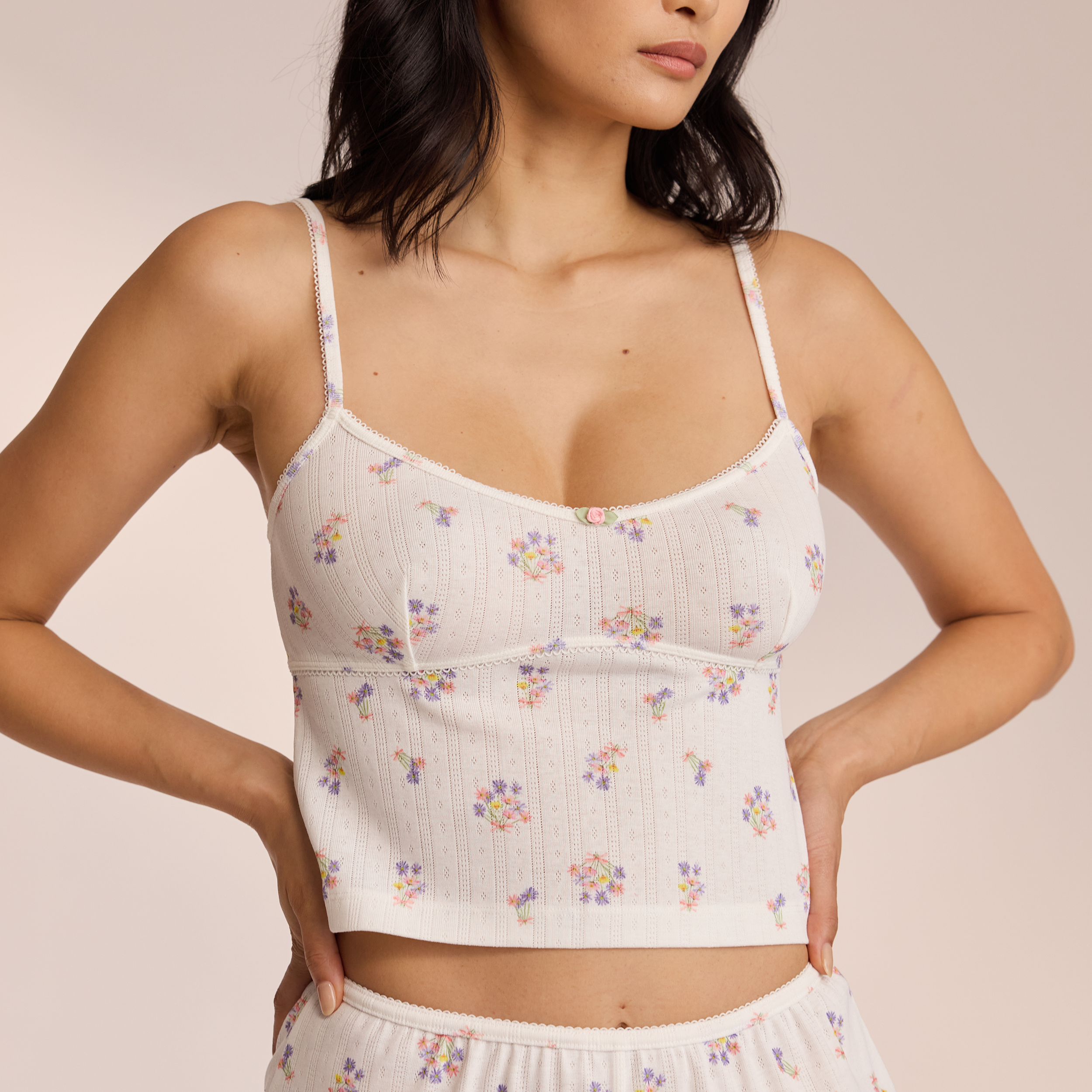 Pointelle Cami Pajama Top  | Miki, S