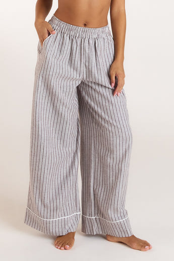 Stripe Pajama Pants - Chocolate