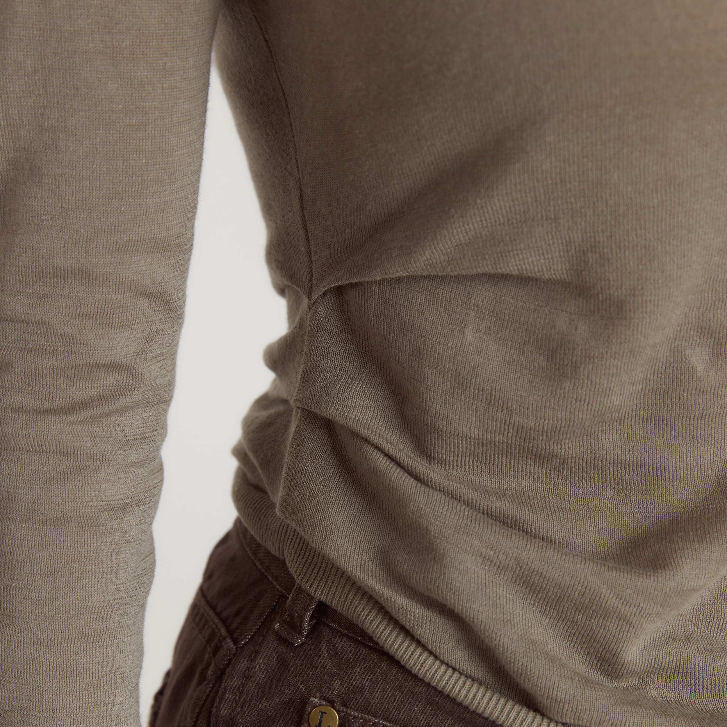 Asymmetric Fine Knit Top | Asymmetric Fine Knit Top - Thyme