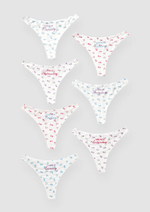 7-pack hipster briefs - White/Days of the week - Ladies