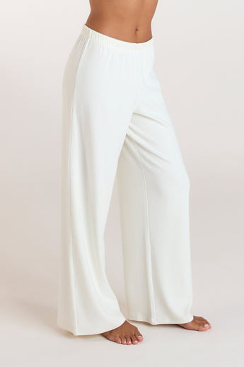 Ribbed Pajama Pants - Cream