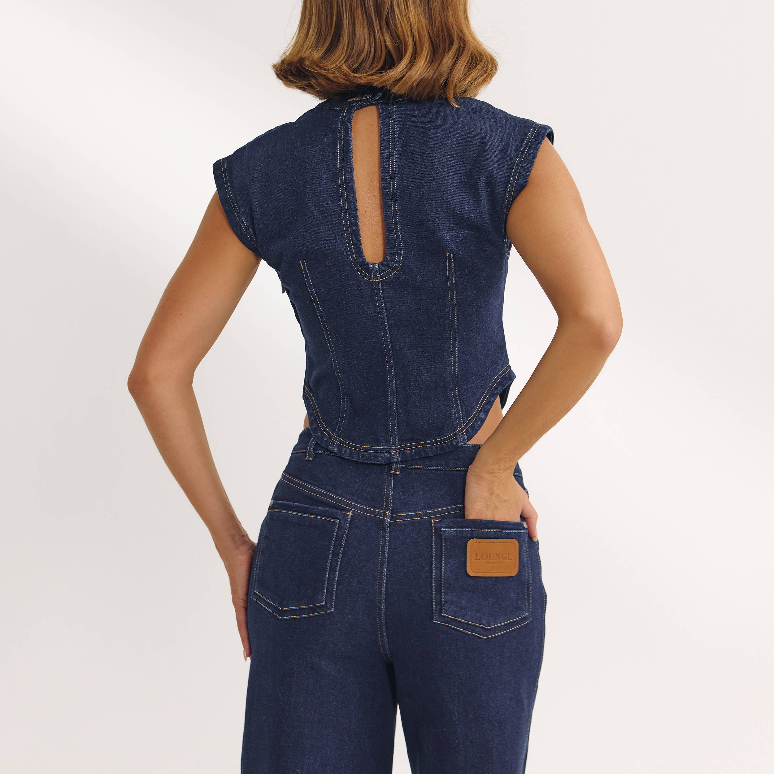 Fitted Denim Top | Fitted Denim Top - Indigo Blue