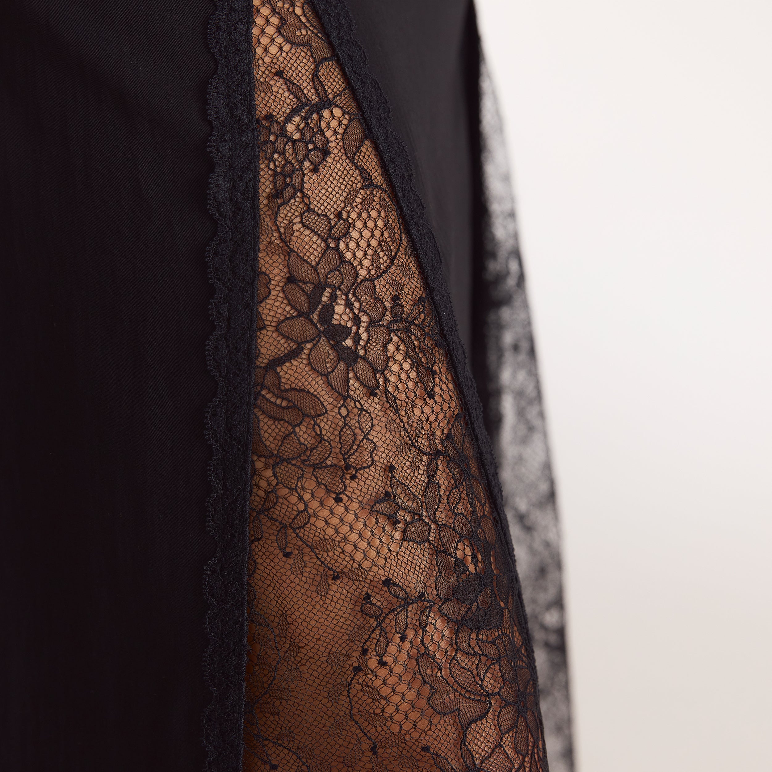 Lace Panel Maxi Skirt | Lace Panel Maxi Skirt - Black