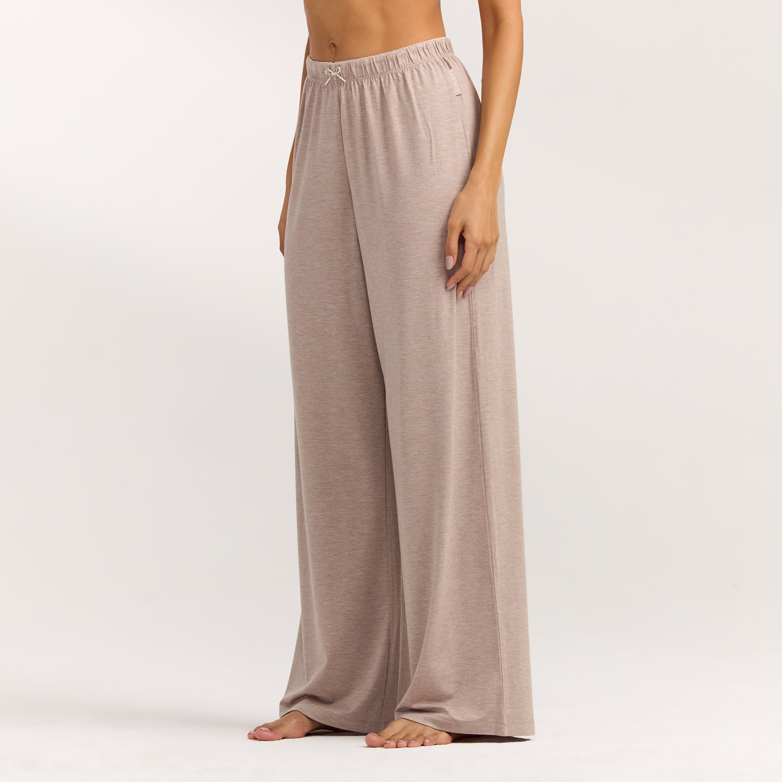 Modal Straight-Leg Pajama Pants | Modal Straight-Leg Pajama Pants - Brown Marl
