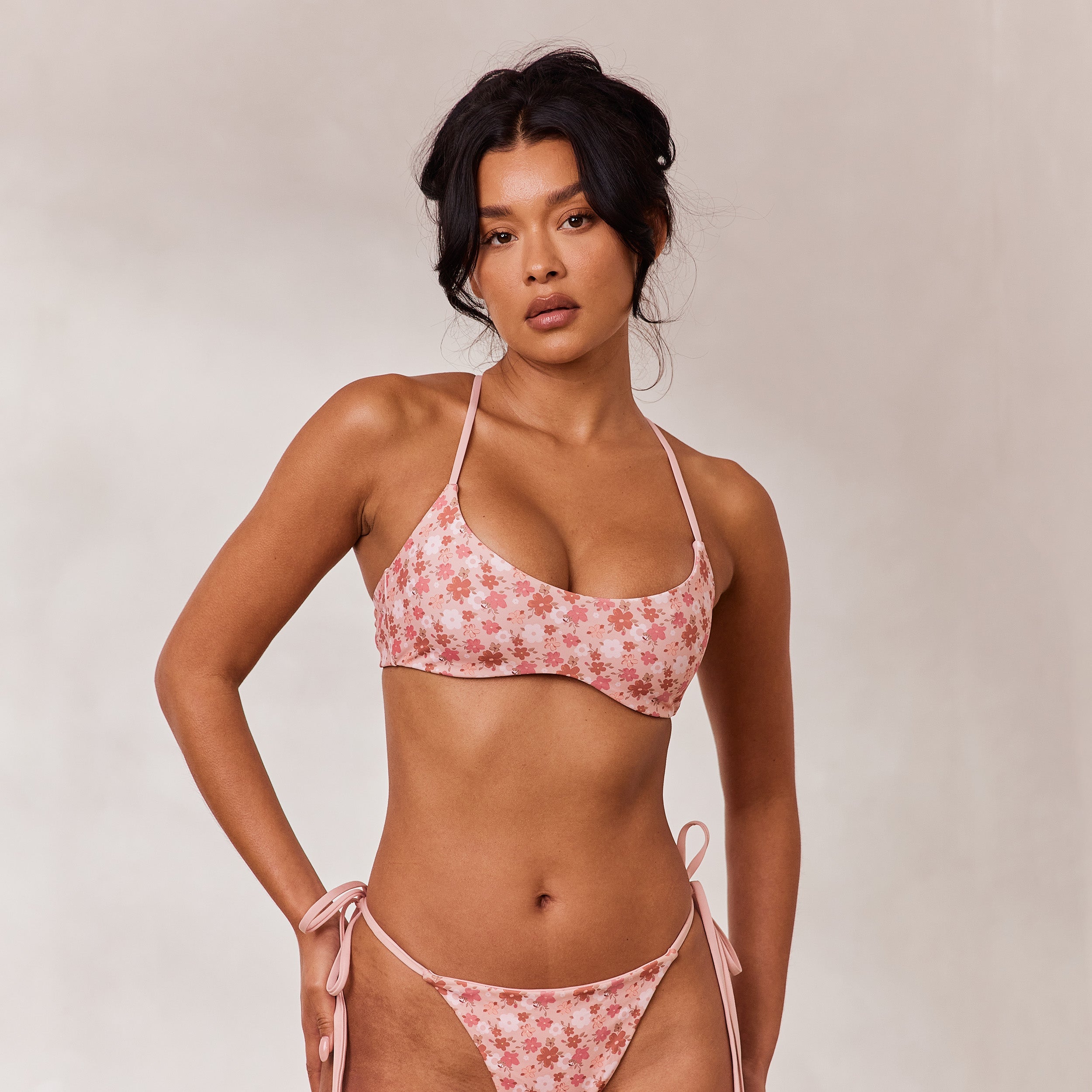 Reversible Bralette Bikini Top | Reversible Bralette Bikini Top - Pink/Floral