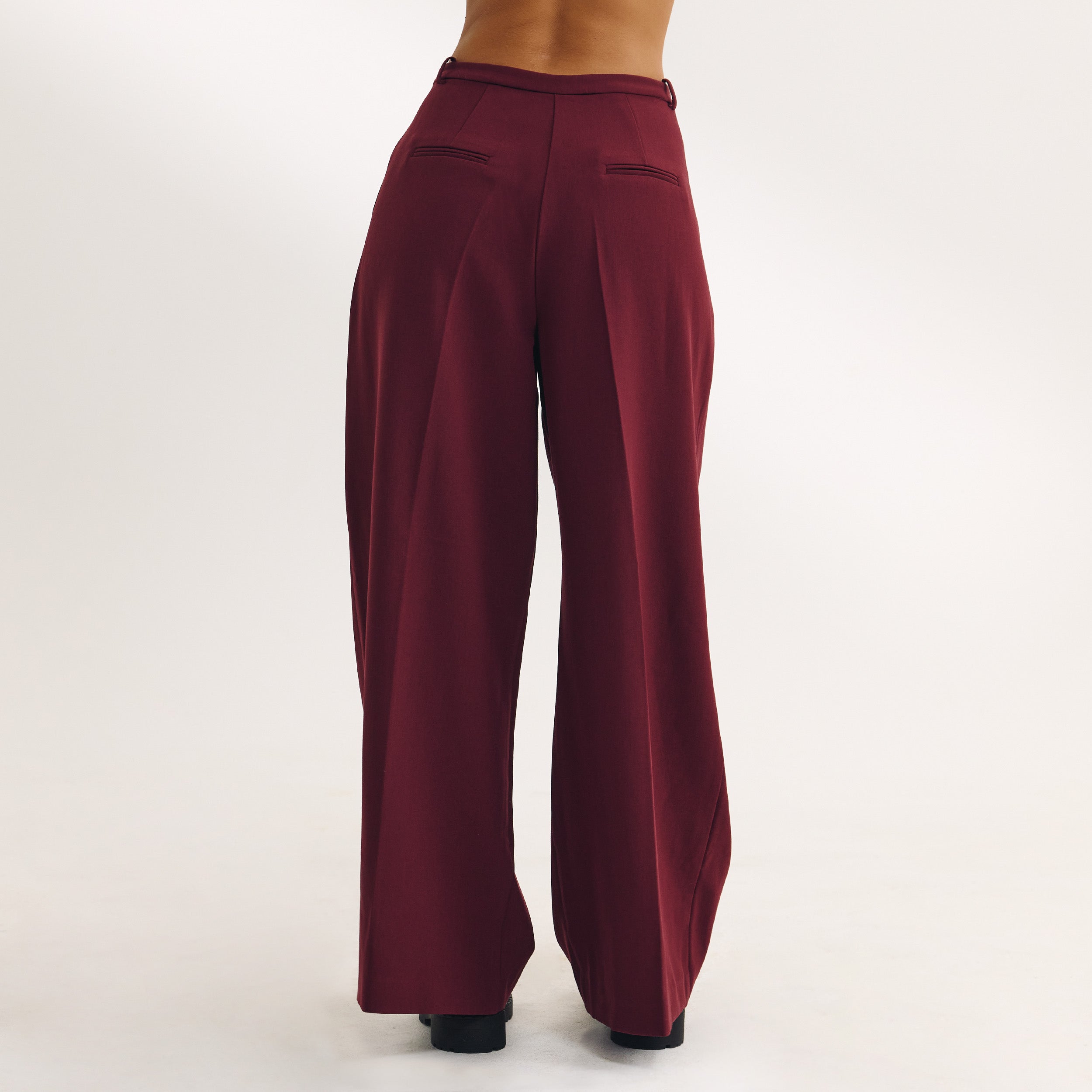 Wide-Leg Tailored Pants | Wide-Leg Tailored Pants - Cherry Lacquer