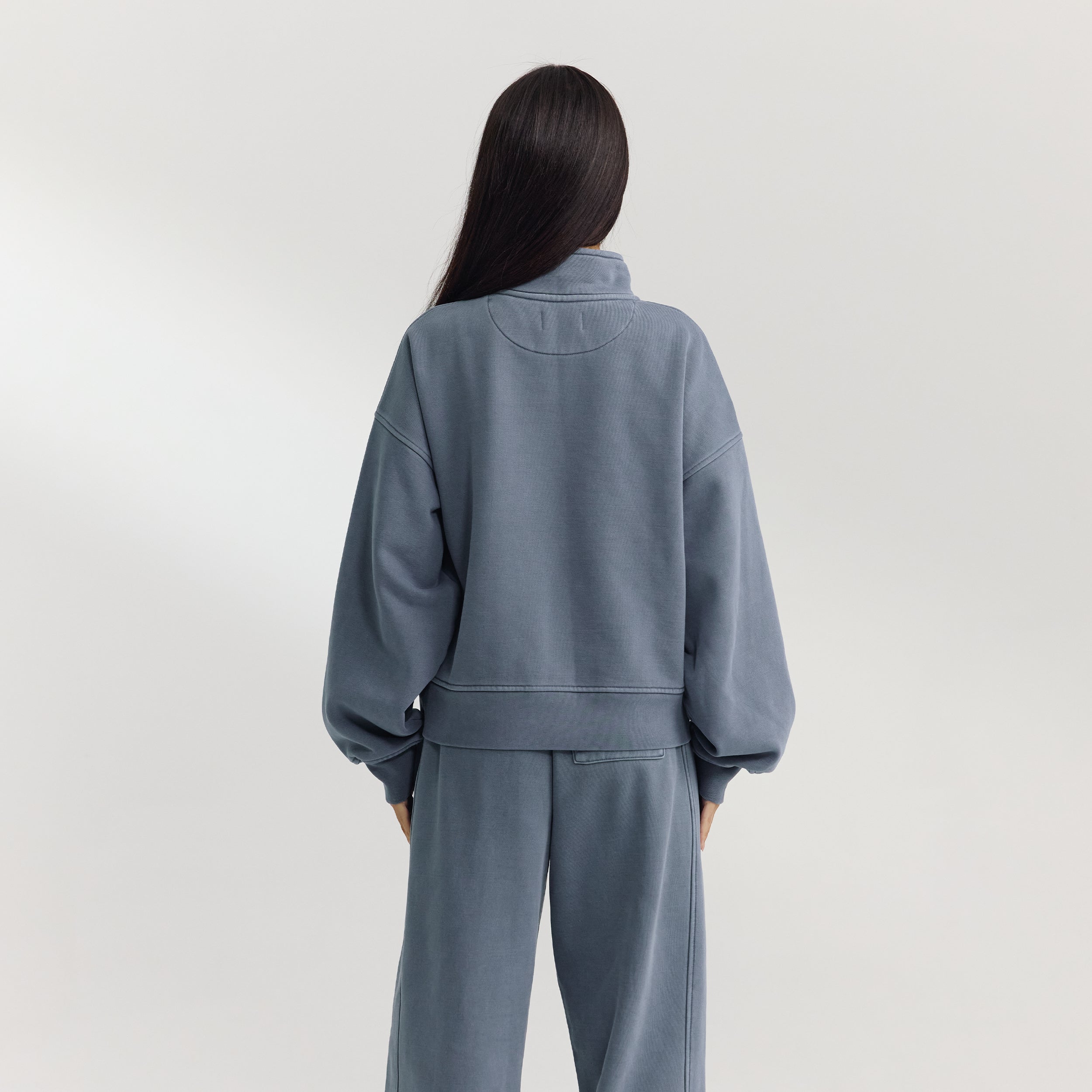 Quarter-Zip Sweater | Quarter-Zip Sweater - Washed Blue