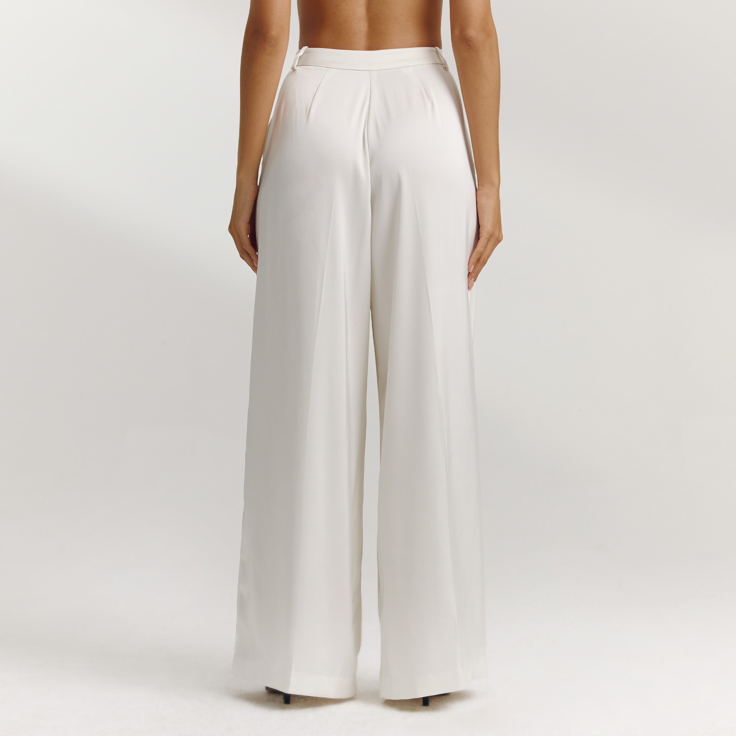 Satin Wide-Leg Pants | Satin Wide-Leg Pants - Off White