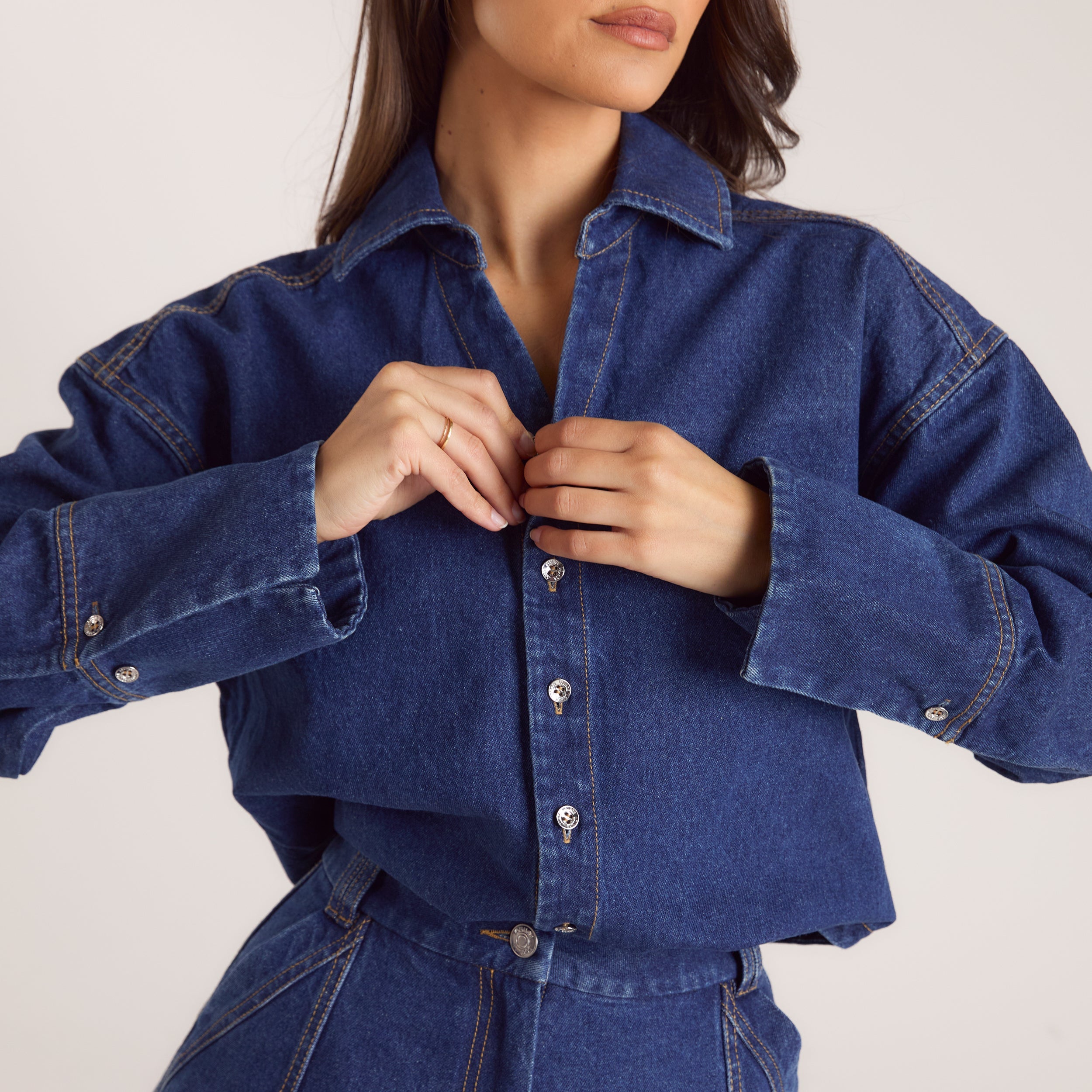 Oversized Denim Shirt | Oversized Denim Shirt - Blue