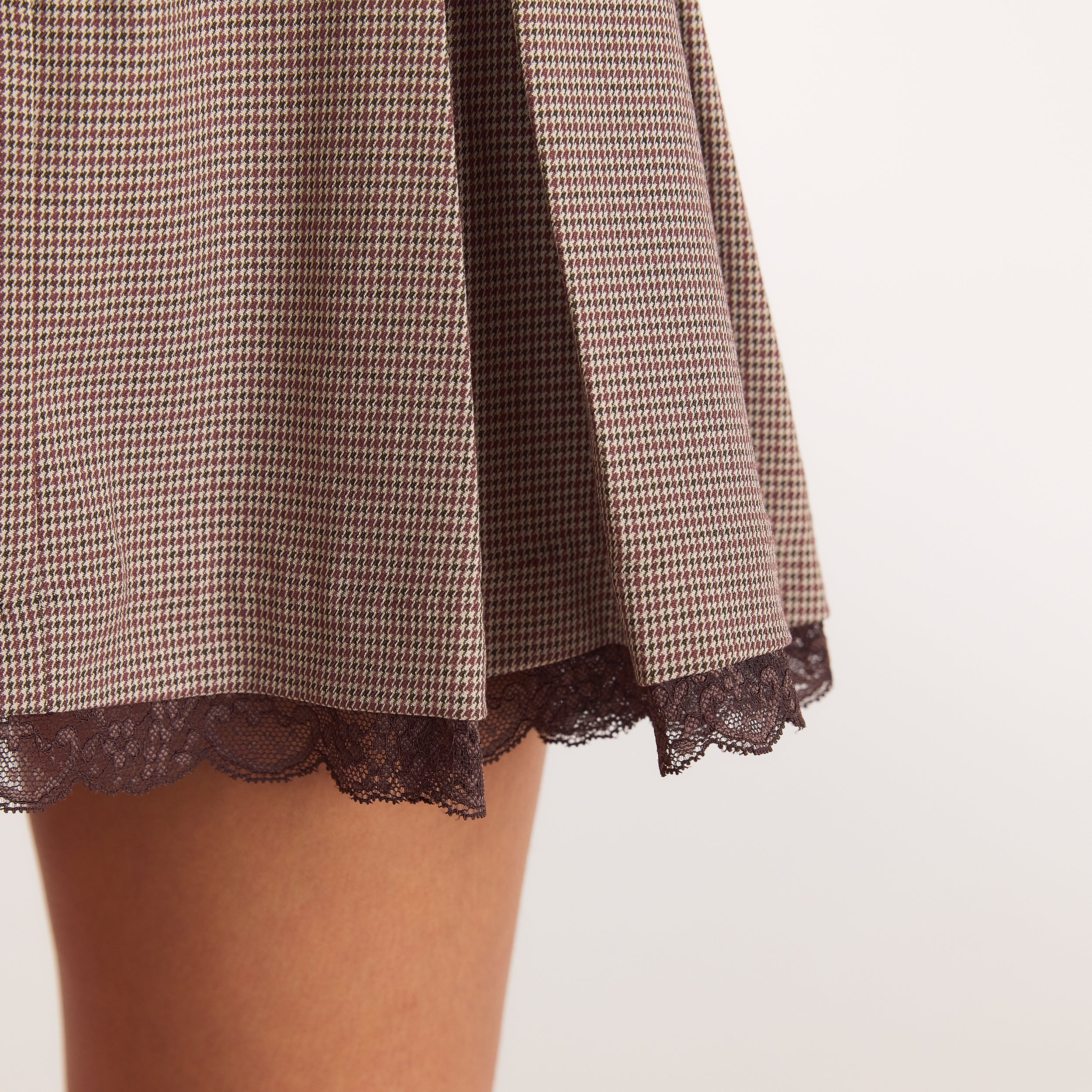 Pleated Skort | Pleated Skort - Brown Check