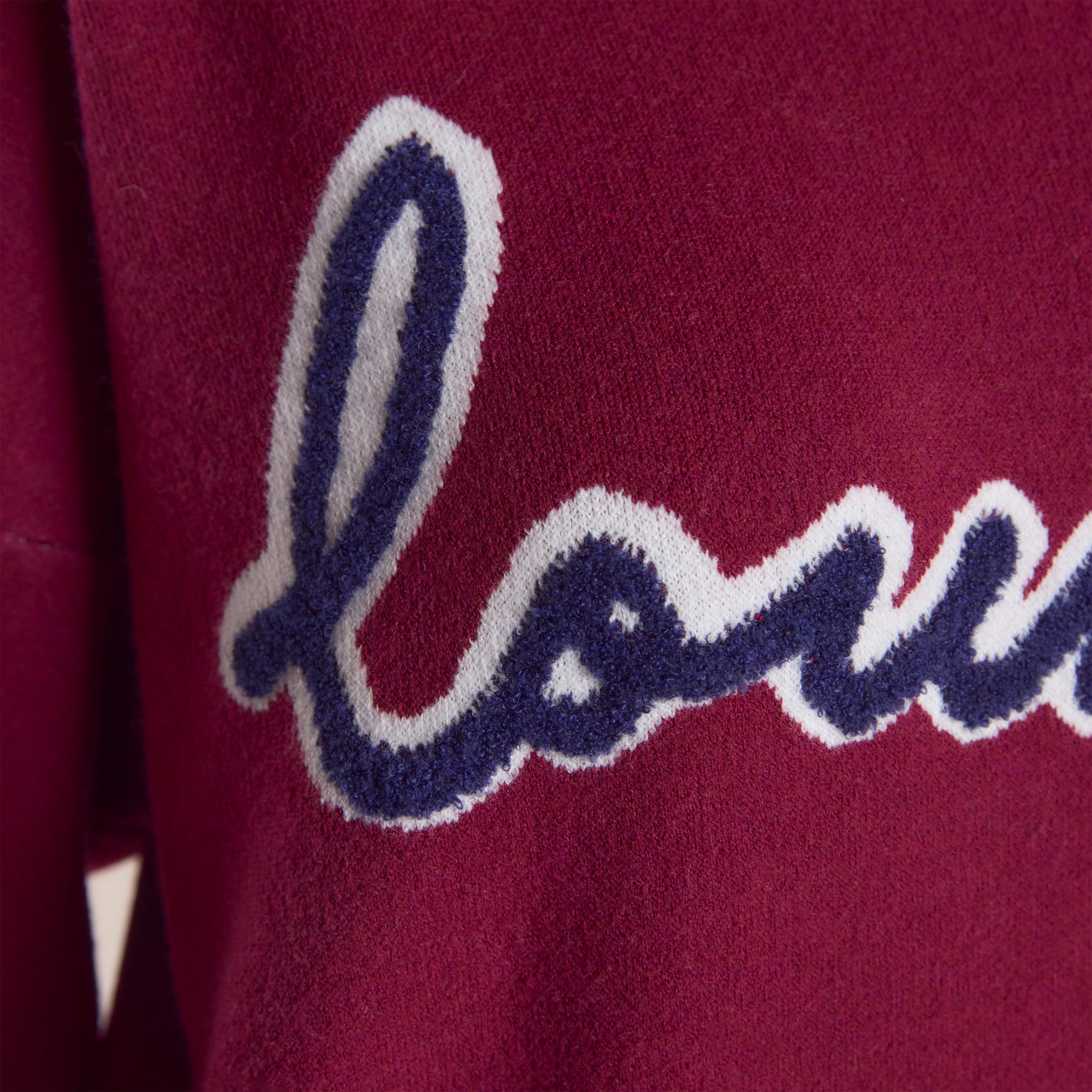 Logo Knitted Crew Neck Jumper | Logo Knitted Crew Neck Jumper - Burgundy