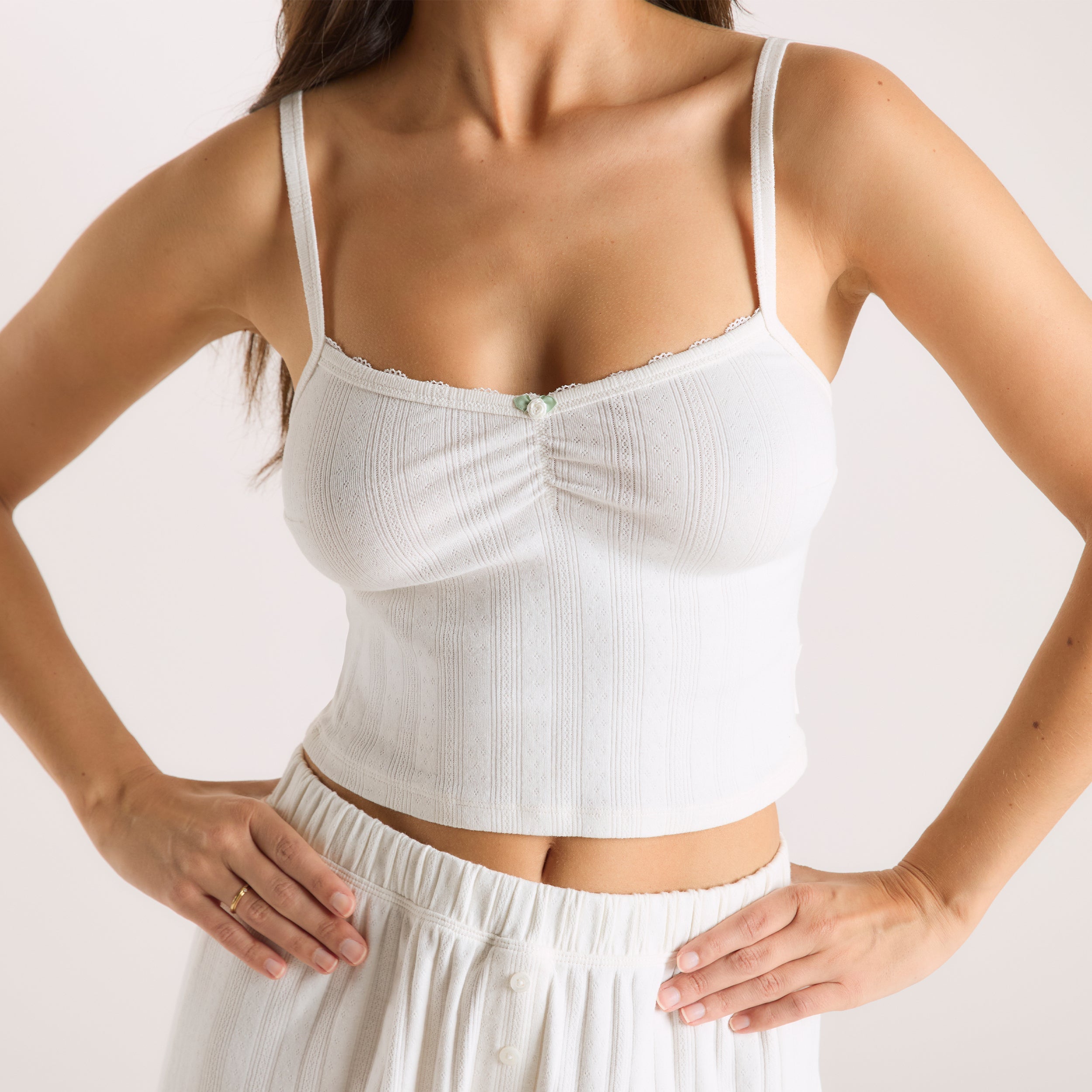 Pointelle Cami Pajama Top | Pointelle Cami Pajama Top - Cream