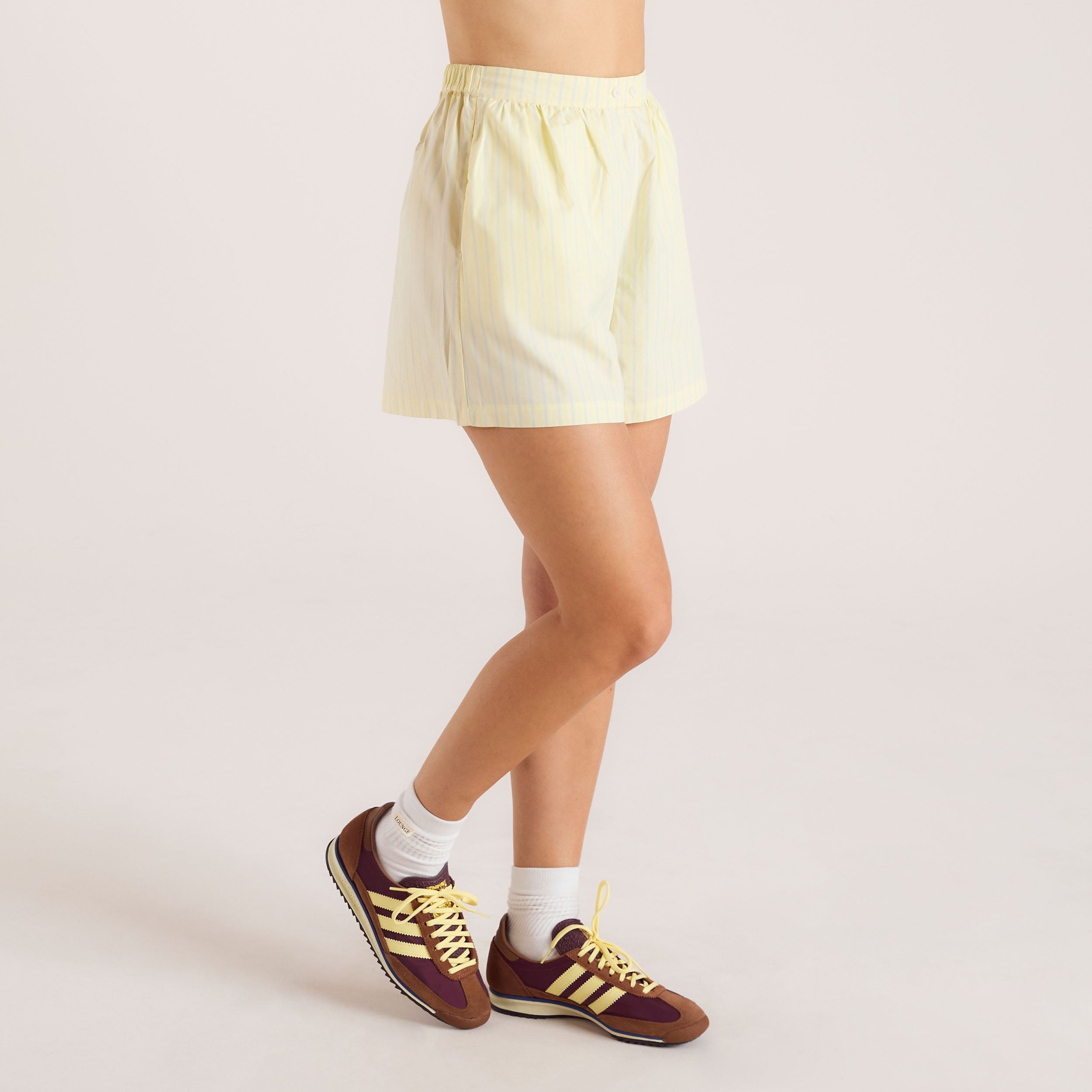 Striped Cotton Shorts | Striped Cotton Shorts - Yellow