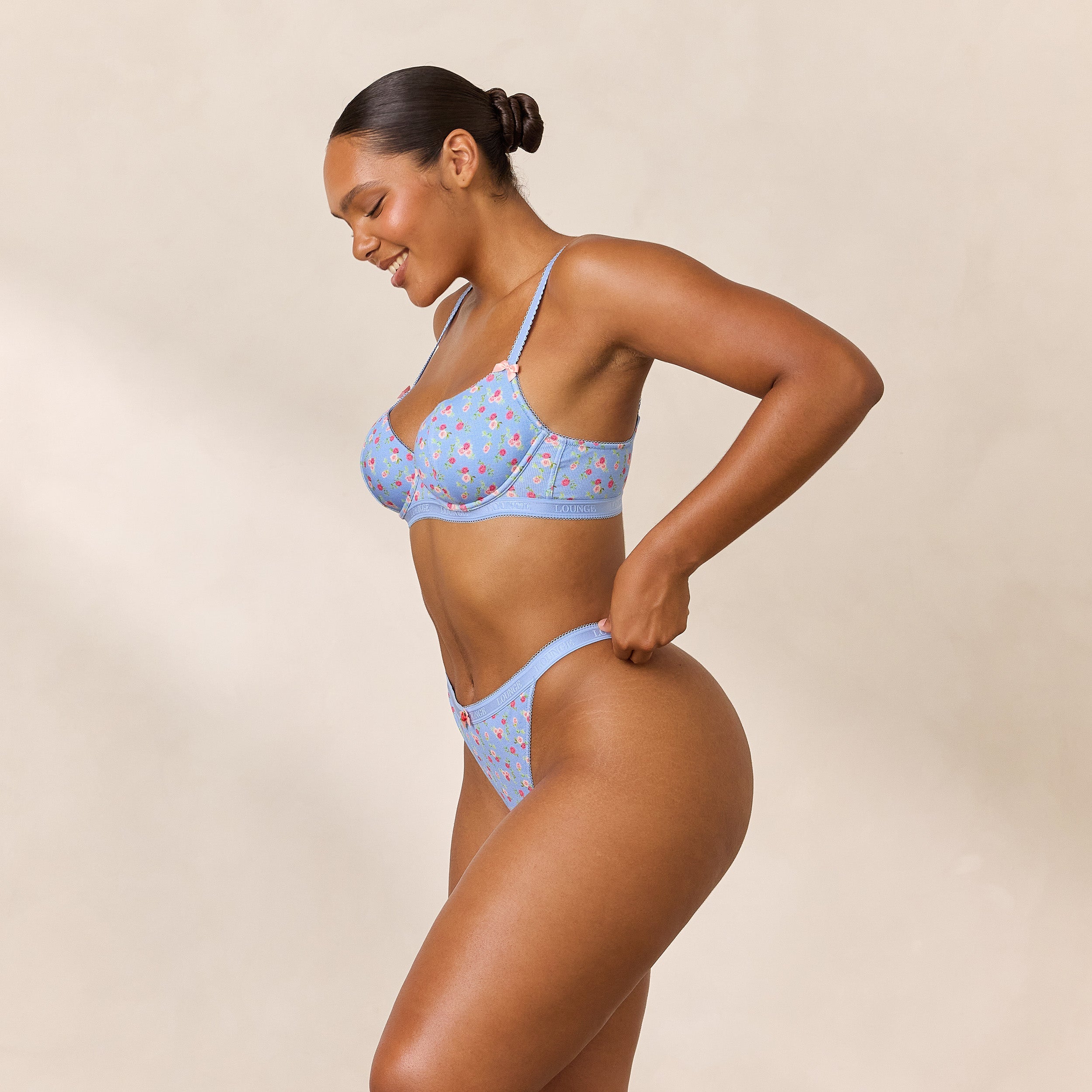 Rosebud Ribbed Balcony Bra | Amber, 36D/L