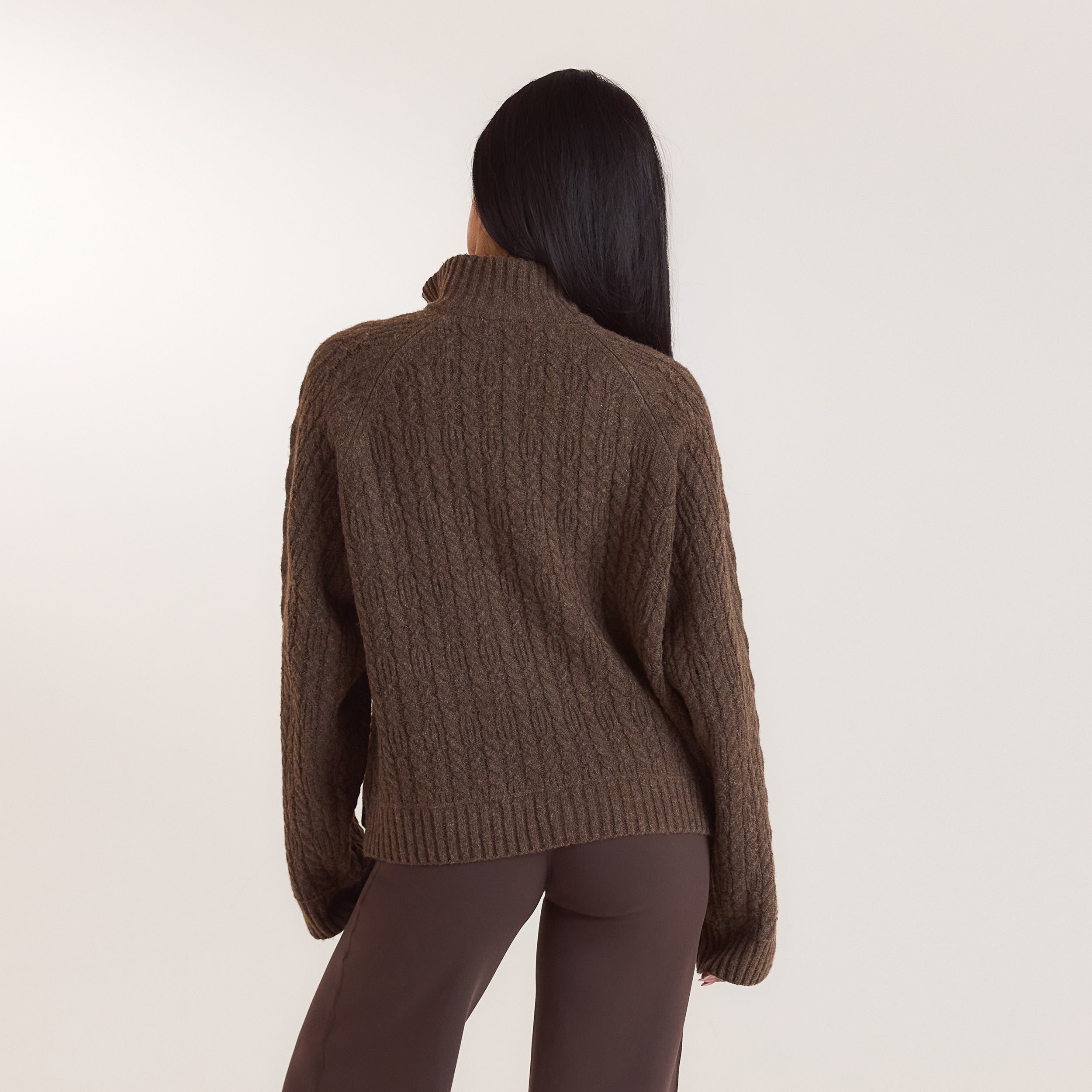 Braided Quarter-Zip Jumper | Braided Quarter-Zip Jumper - Taupe