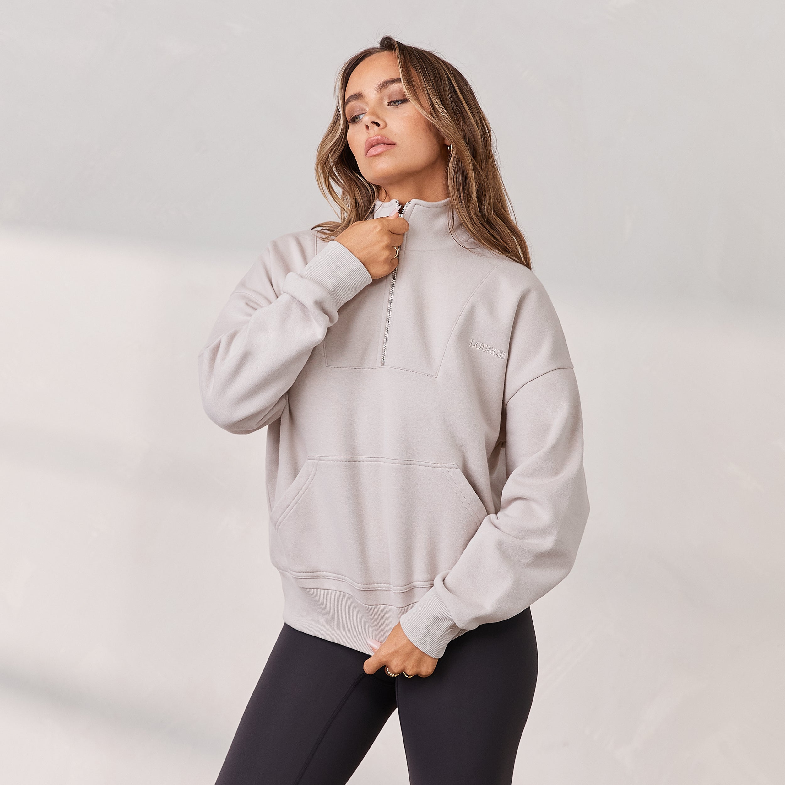 Oversized clearance quarter zip