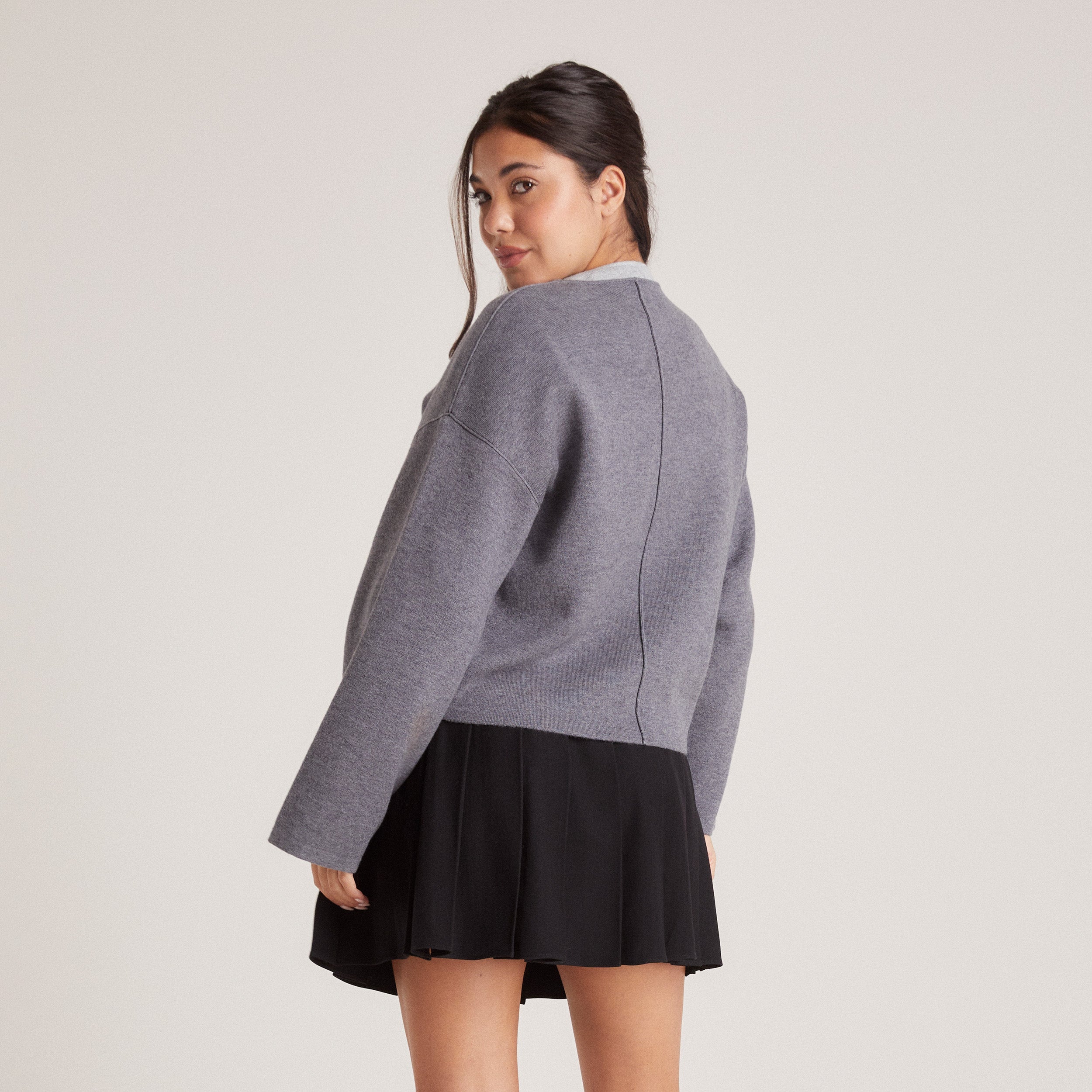 Zip-Up Cardigan | Zip-Up Cardigan - Charcoal