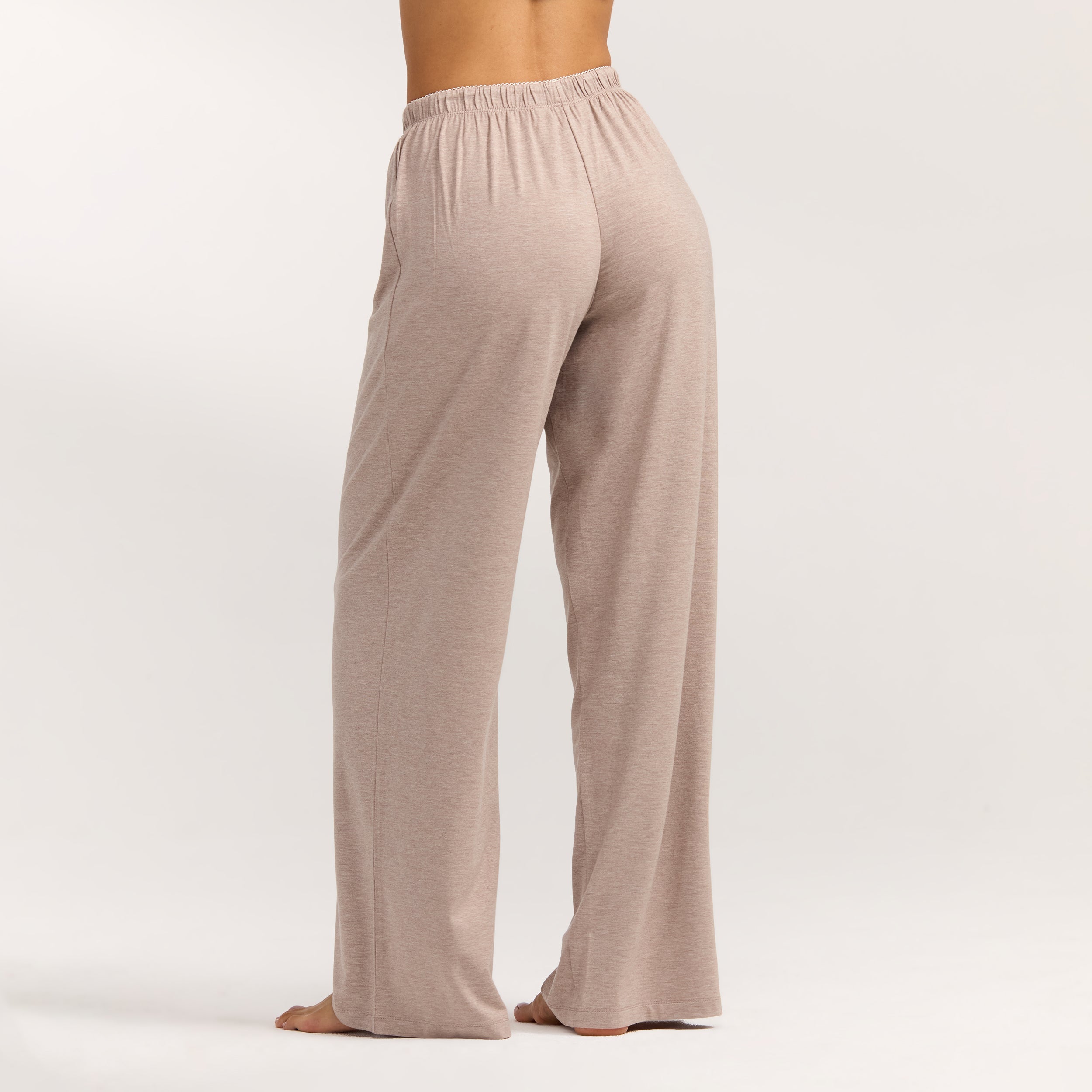 Modal Straight-Leg Pajama Pants | Modal Straight-Leg Pajama Pants - Brown Marl