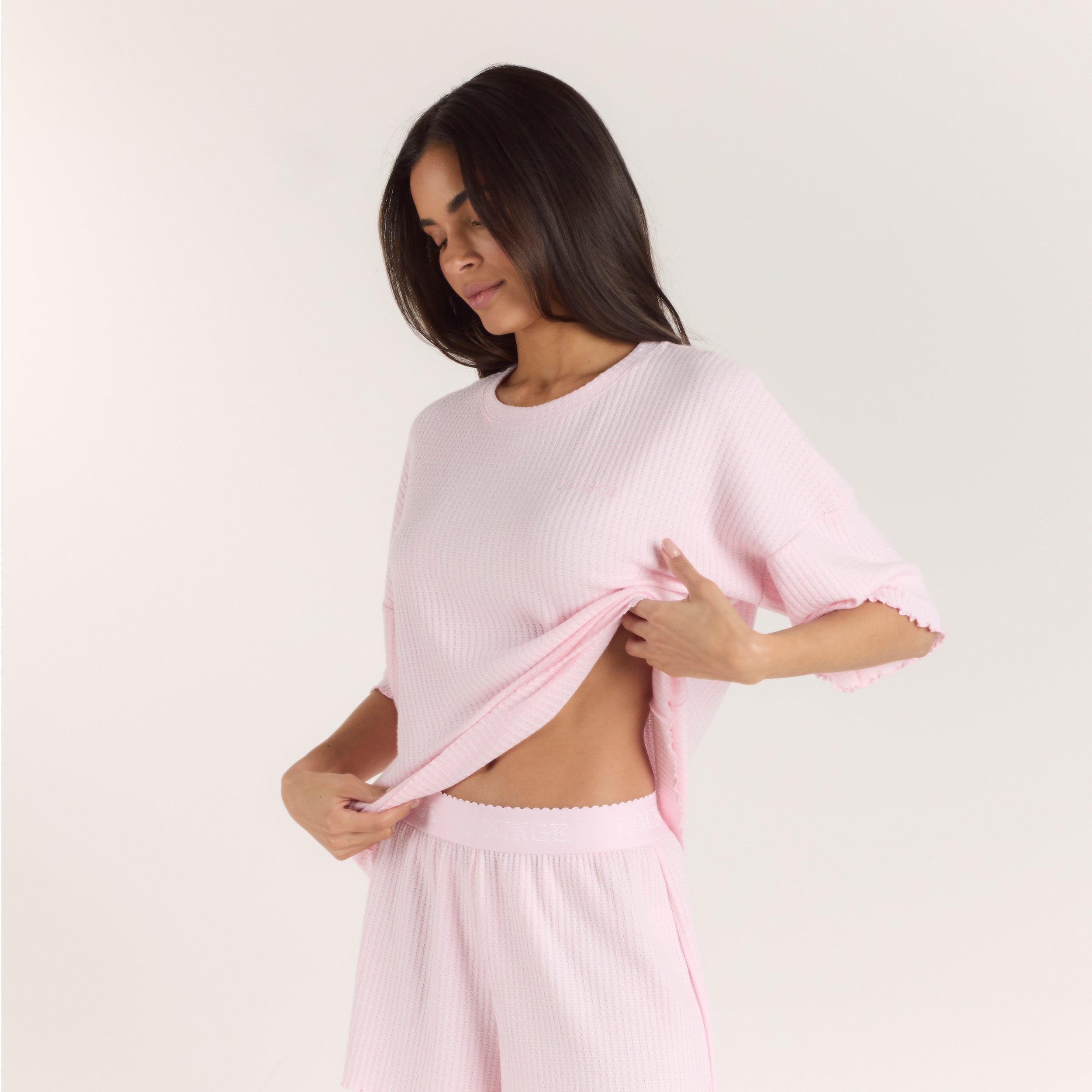 Soft Waffle Pajama Top | Soft Waffle Pajama Top - Pink
