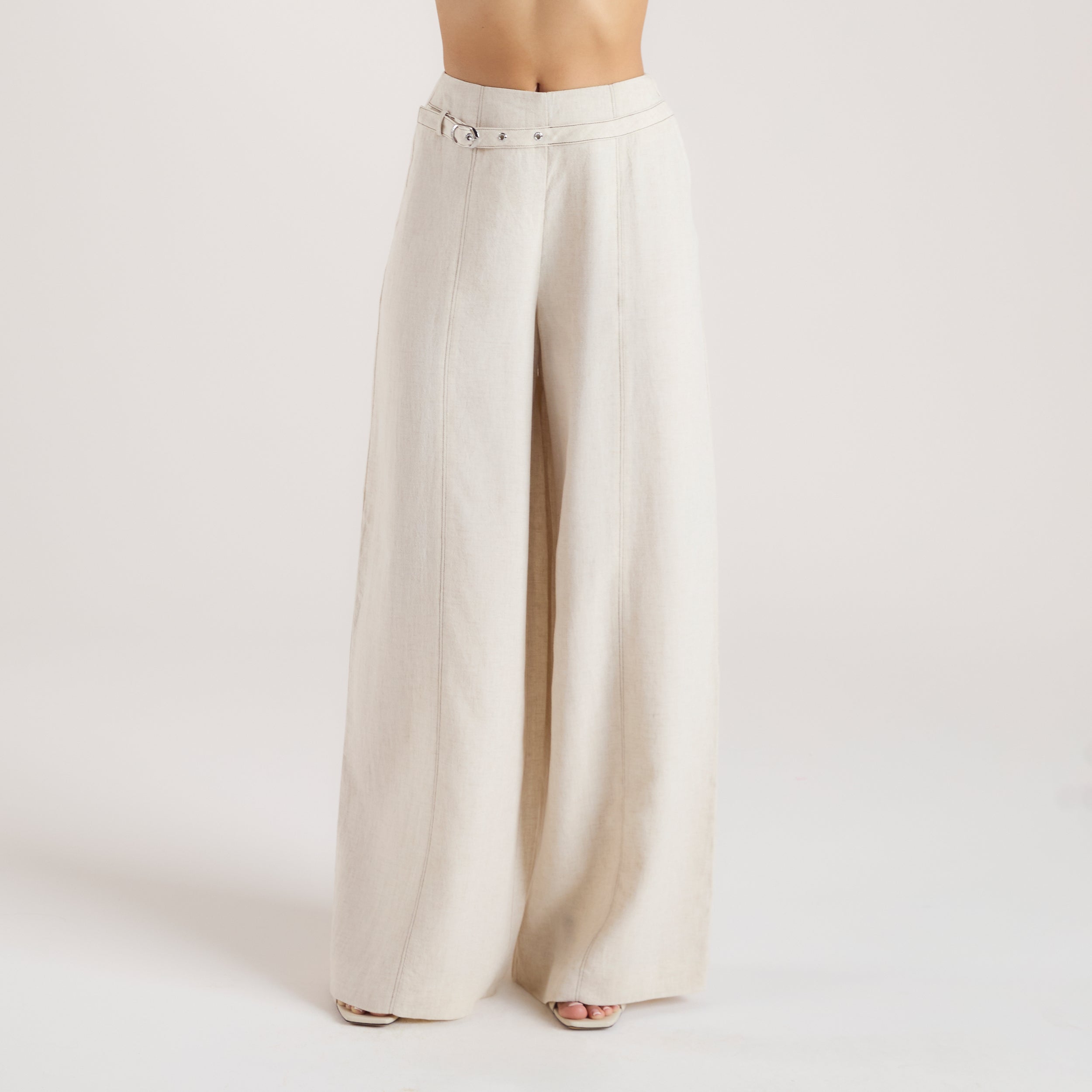 Tailored Linen Pants | Tailored Linen Pants - Cream