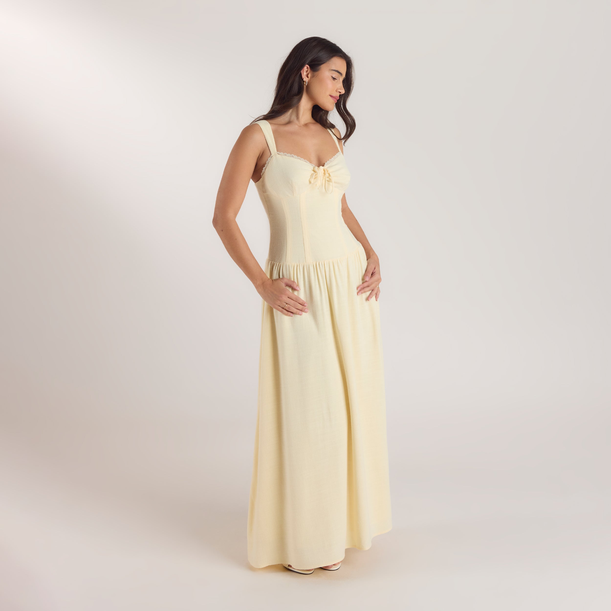 Drop-Waist Maxi Dress | Drop-Waist Maxi Dress - Lemon