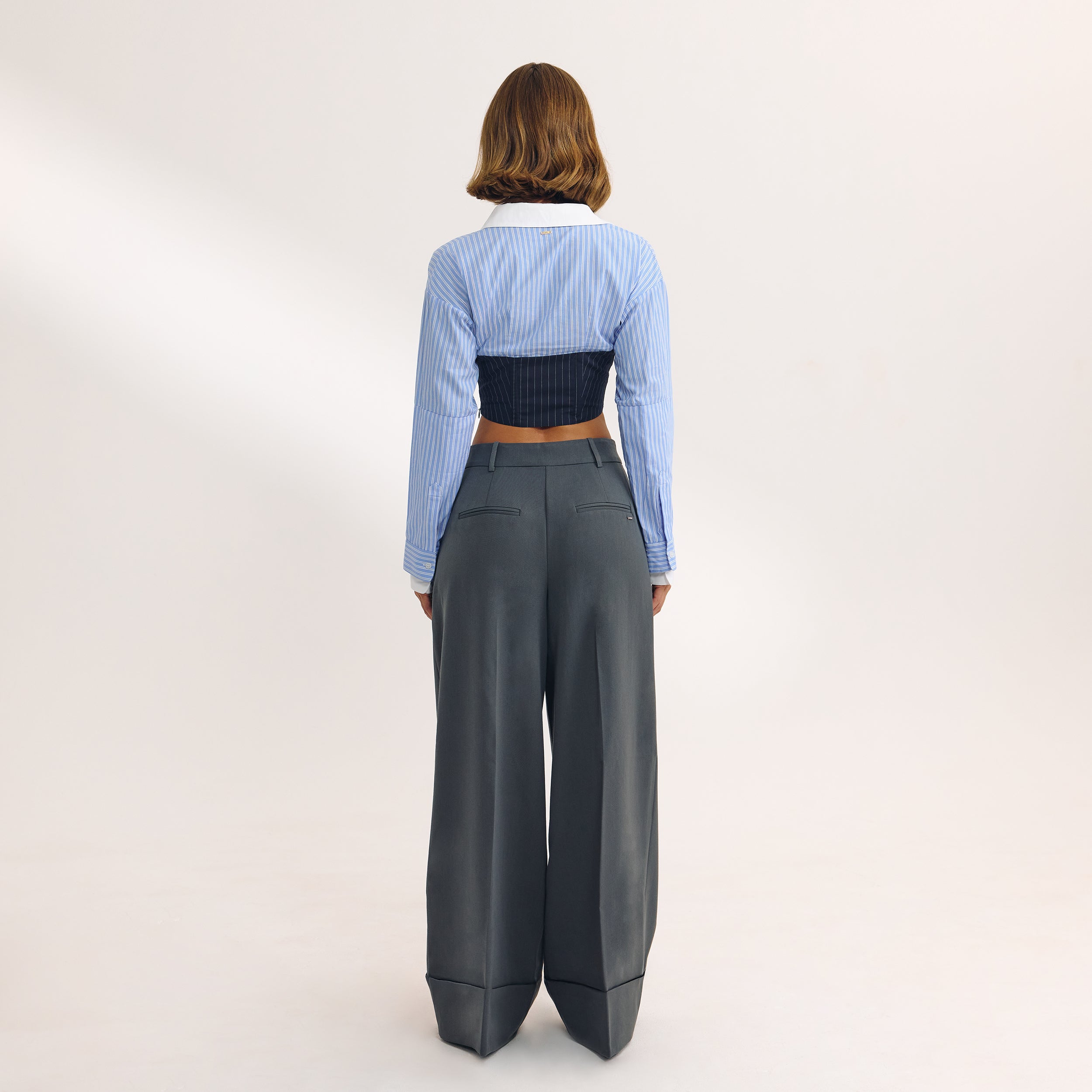 Long-Sleeved Corset Shirt | Long-Sleeved Corset Shirt - Blue