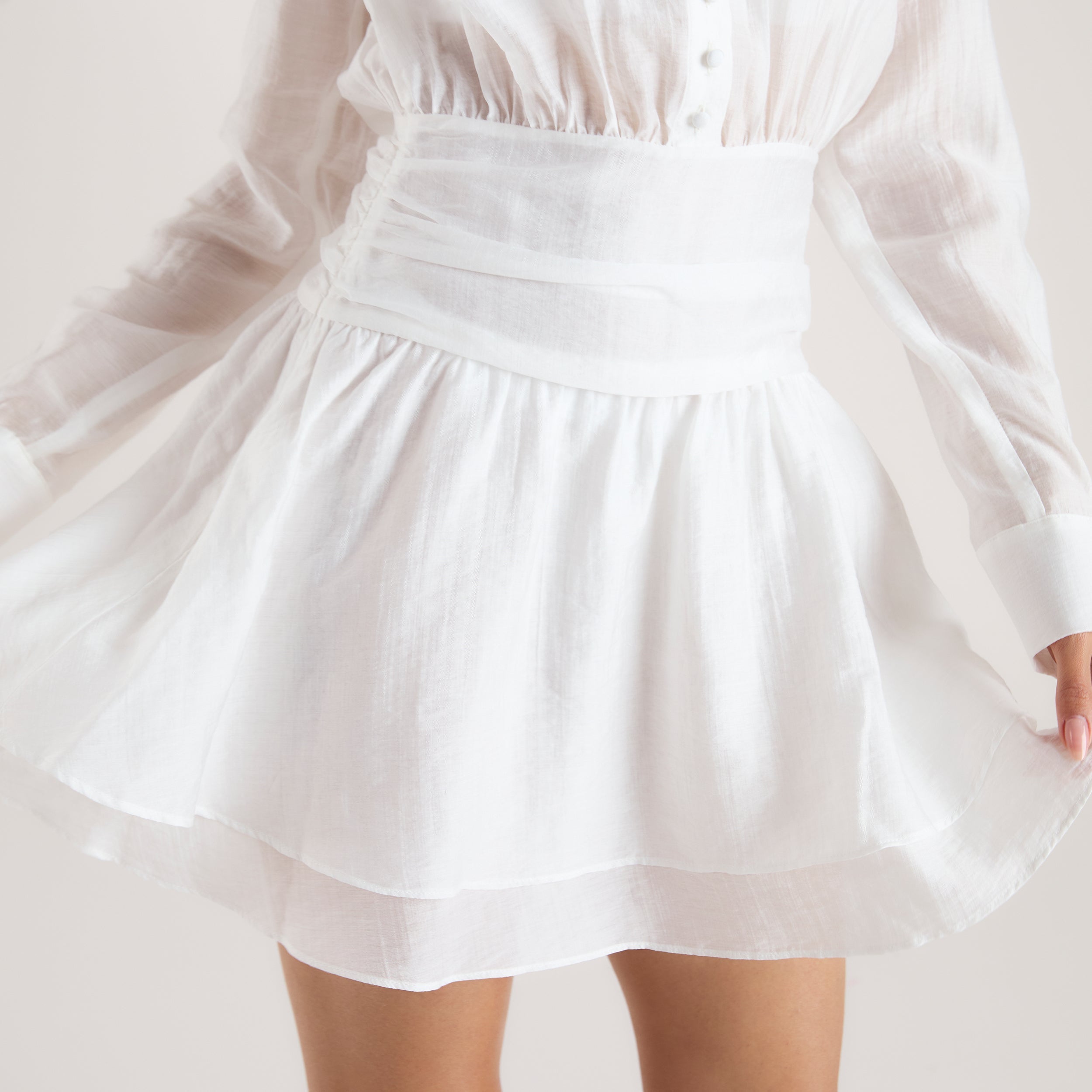 Sheer Shirt Dress | Sheer Shirt Dress - White