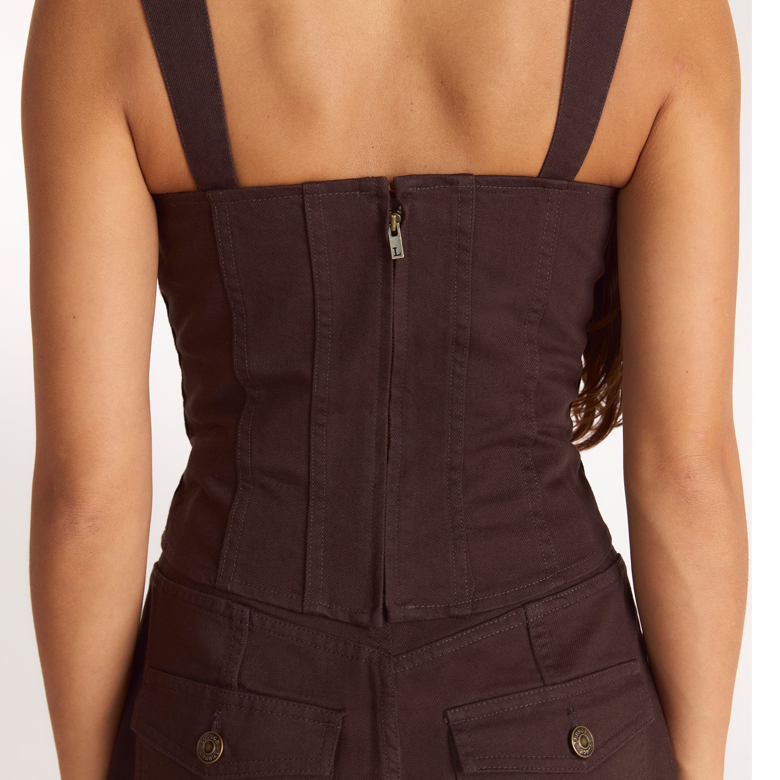 Denim Corset Top | Denim Corset Top - Chocolate