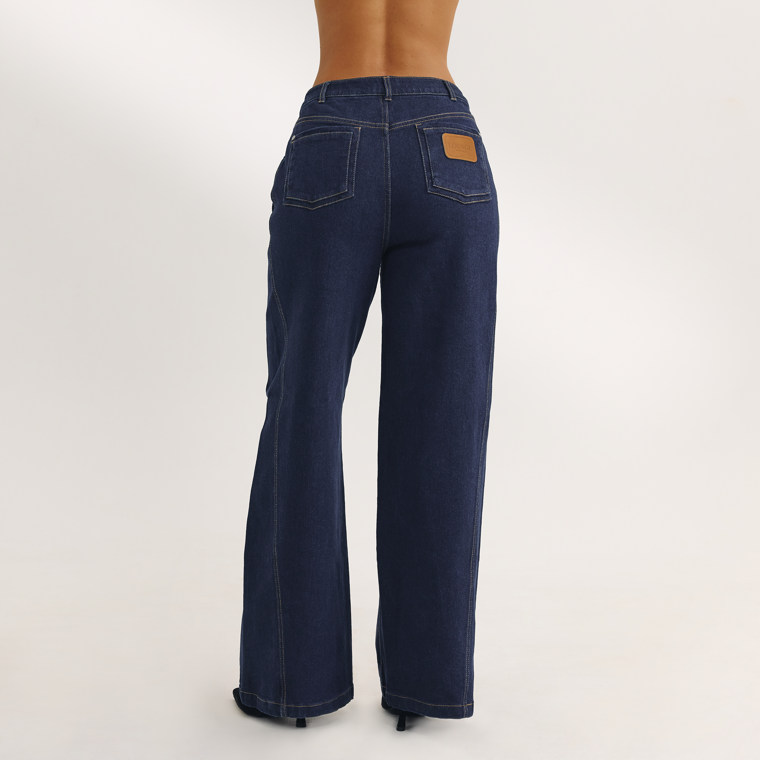 Dipped-Waist Wide-Leg Jeans | Dipped-Waist Wide-Leg Jeans - Indigo Blue