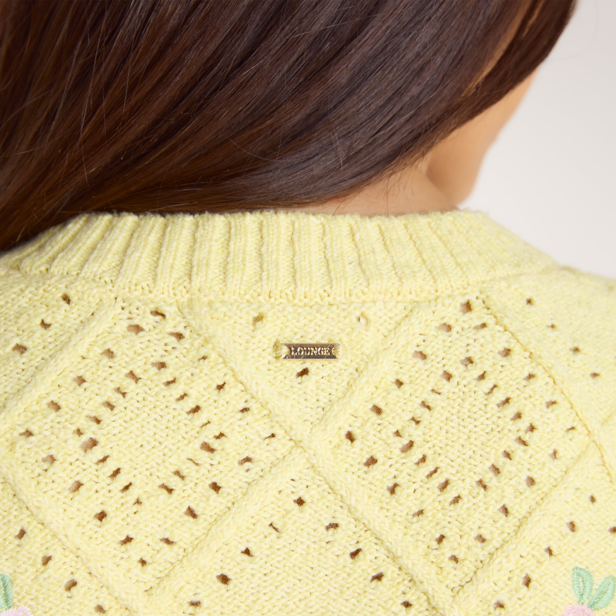 Knitted Pointelle Cardigan | Knitted Pointelle Cardigan - Yellow