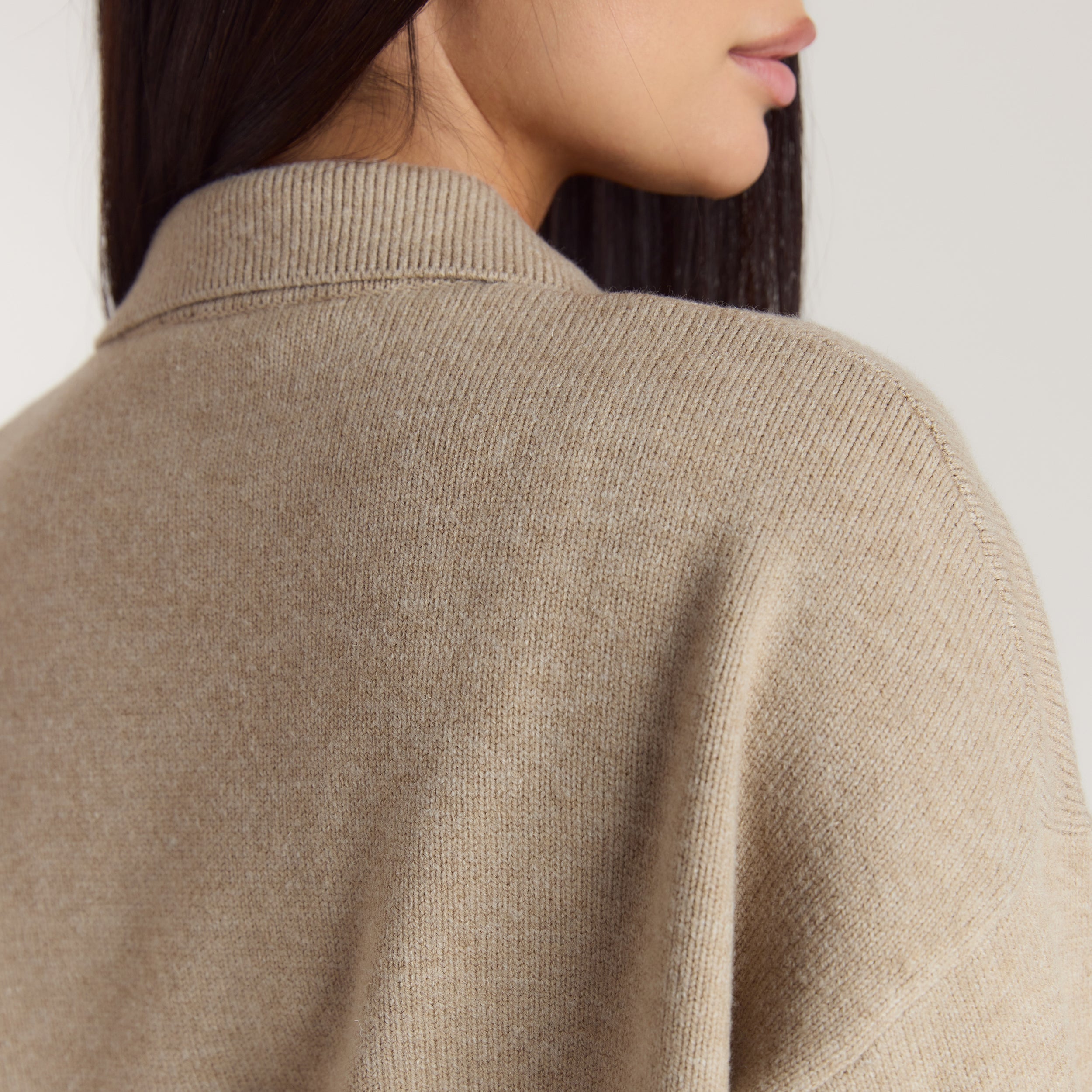 Half Placket Knitted Jumper | Half Placket Knitted Jumper - Mink