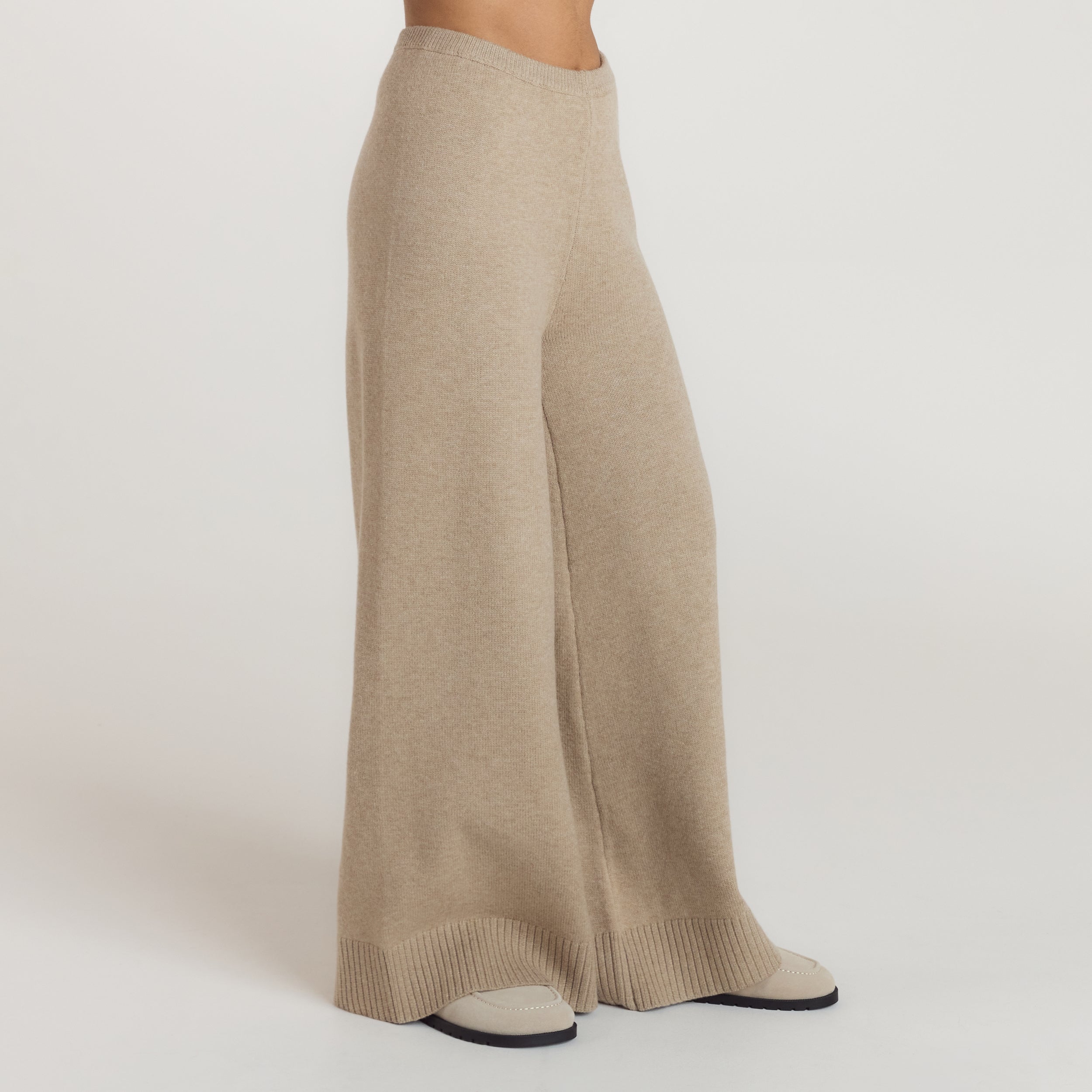 Ribbed Hem Knitted Pants | Ribbed Hem Knitted Pants - Mink