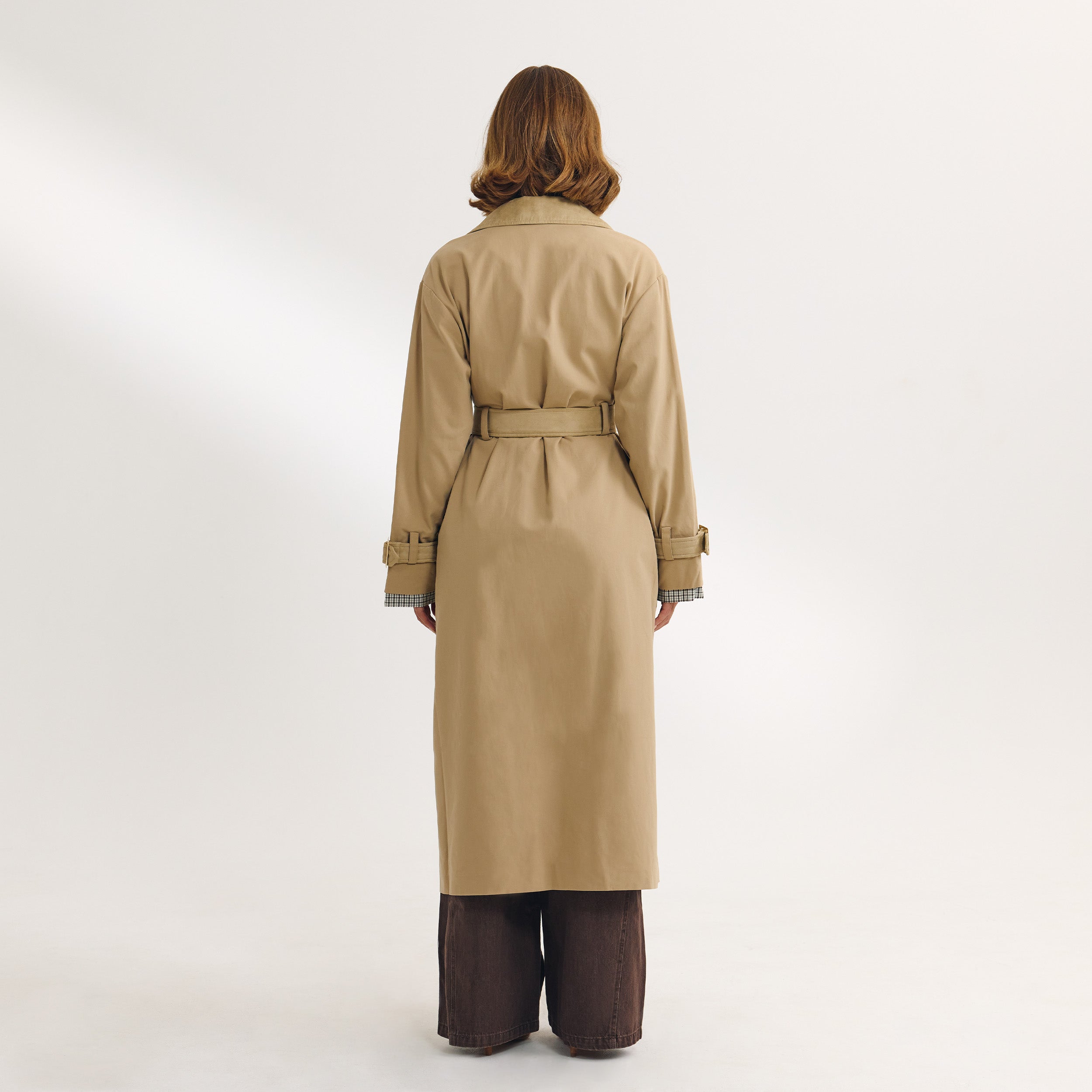 Suedette Trim Trench Coat | Suedette Trim Trench Coat - Sand
