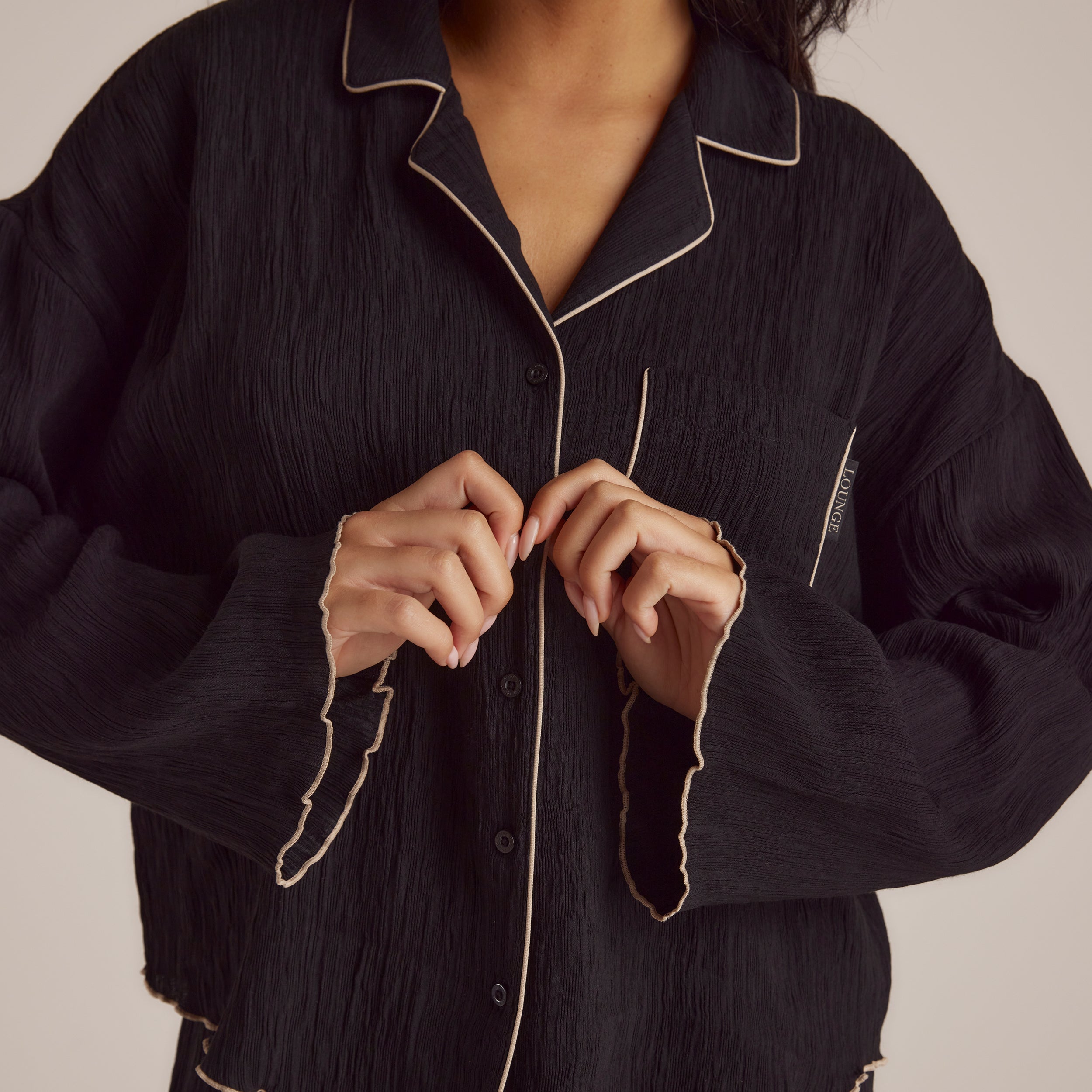 Crinkle Pajama Shirt | Imaani, S