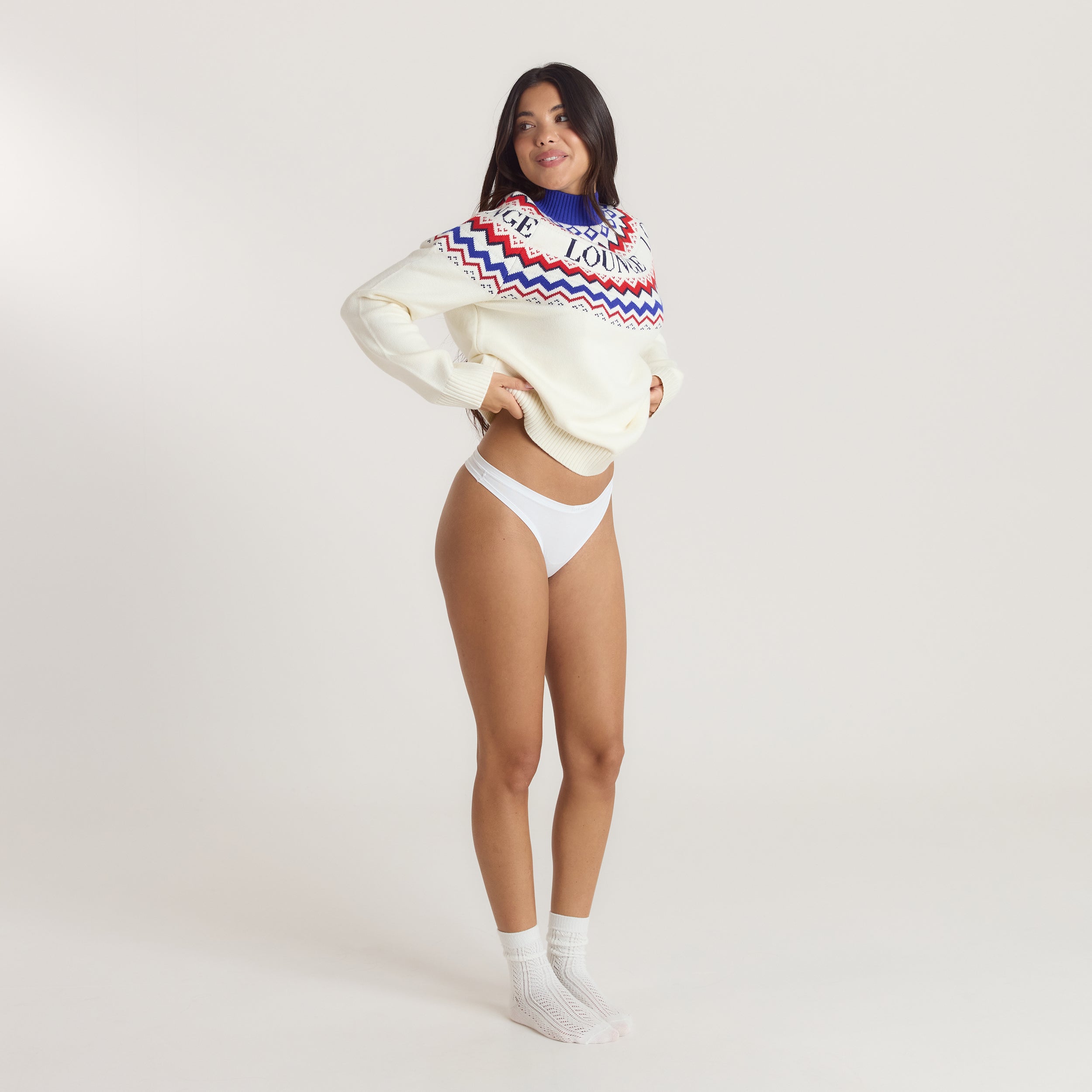 Fairisle Knitted Jumper | Fairisle Knitted Jumper - Cream/Red