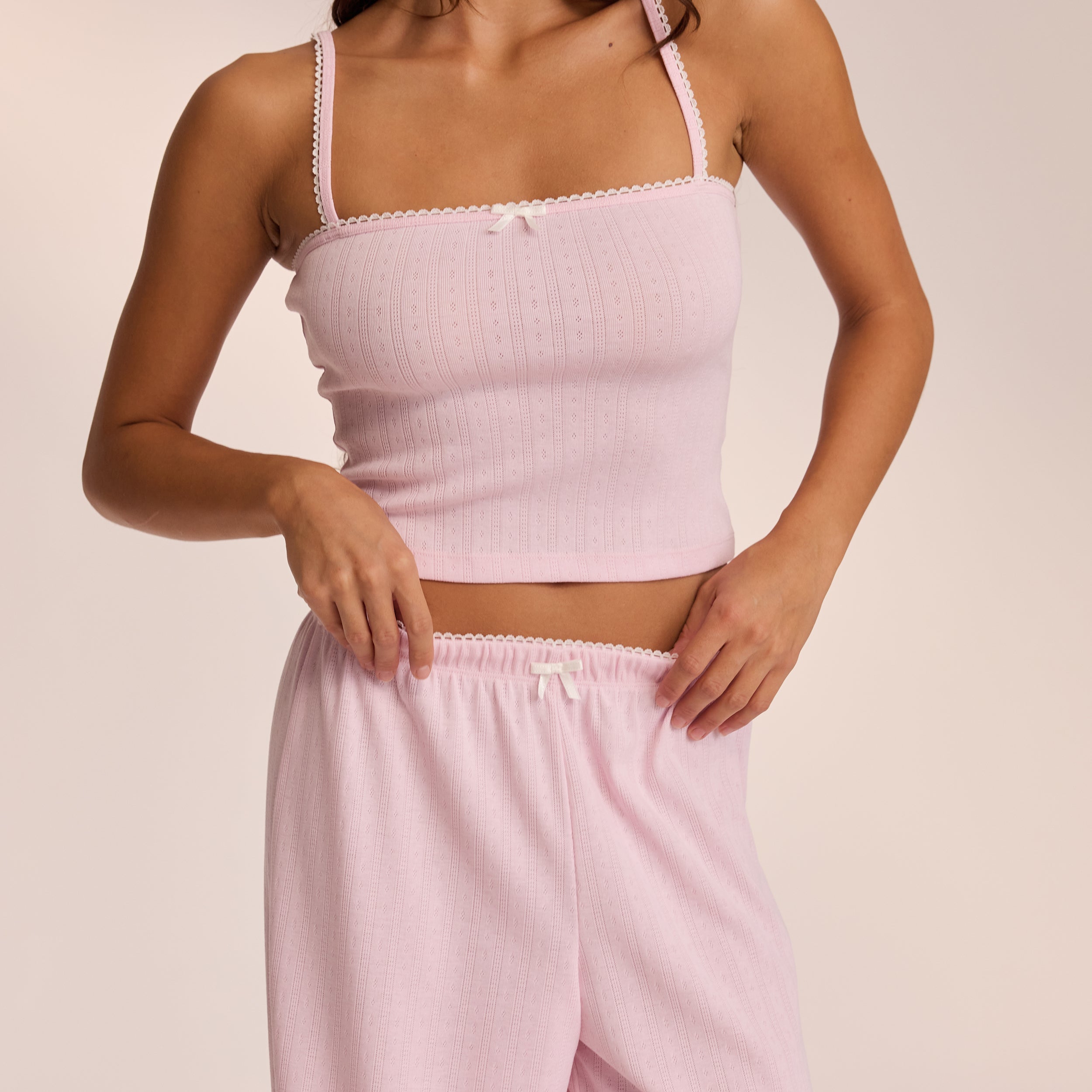 Pointelle Strappy Pajama Top  | Ava, XS
