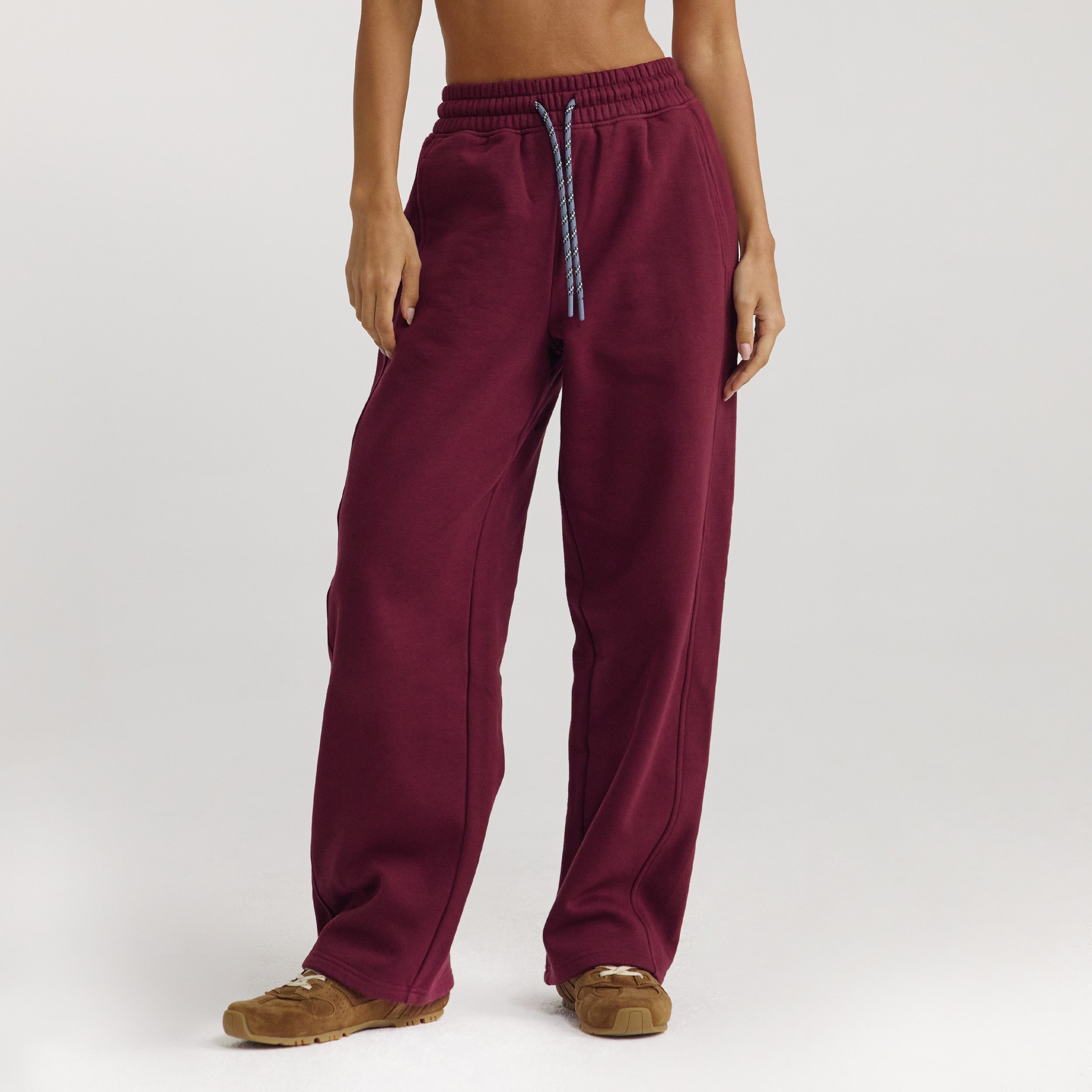 Straight-Leg Sweatpants - Cherry Lacquer