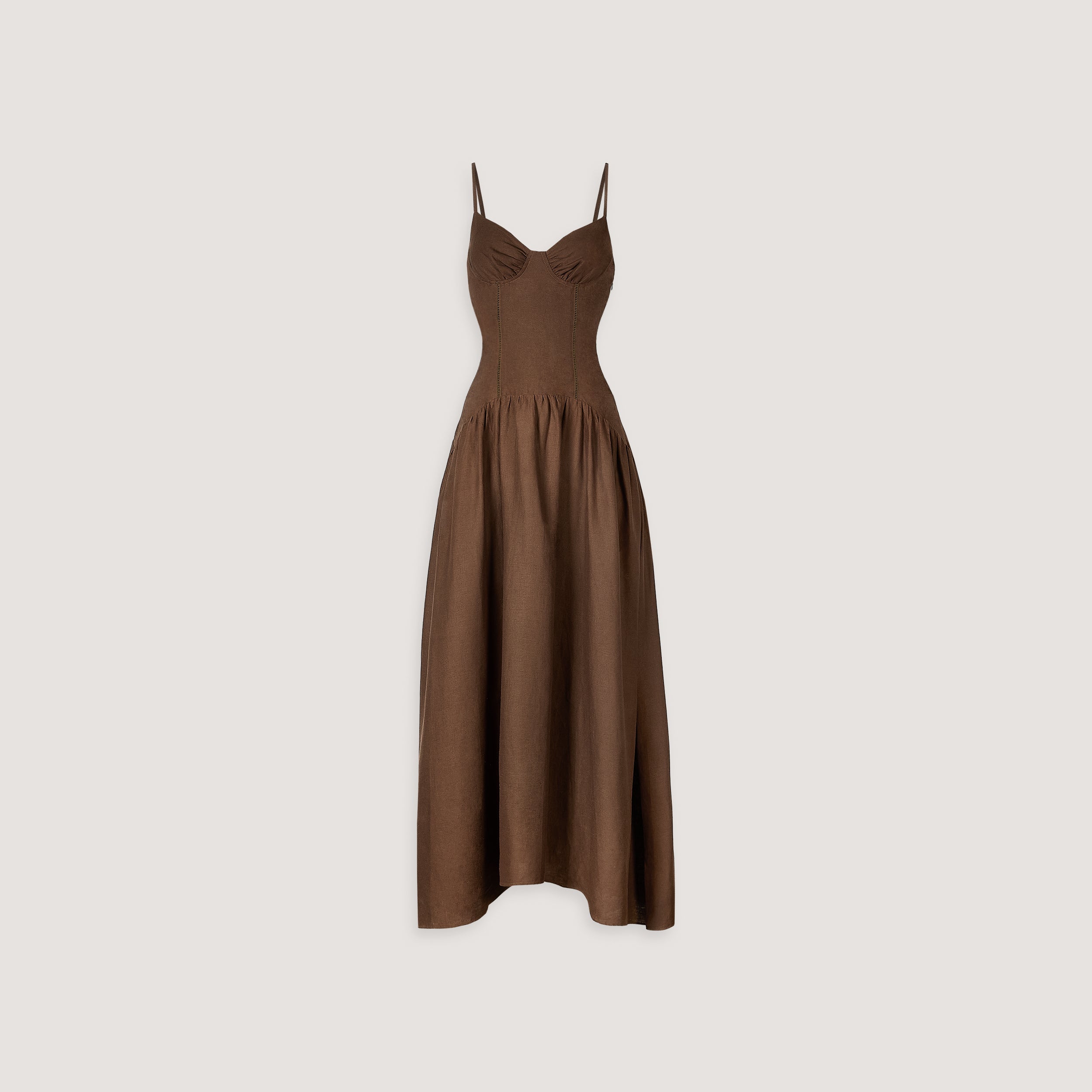 Drop-Waist Linen Maxi Dress | Drop-Waist Linen Maxi Dress - Chocolate