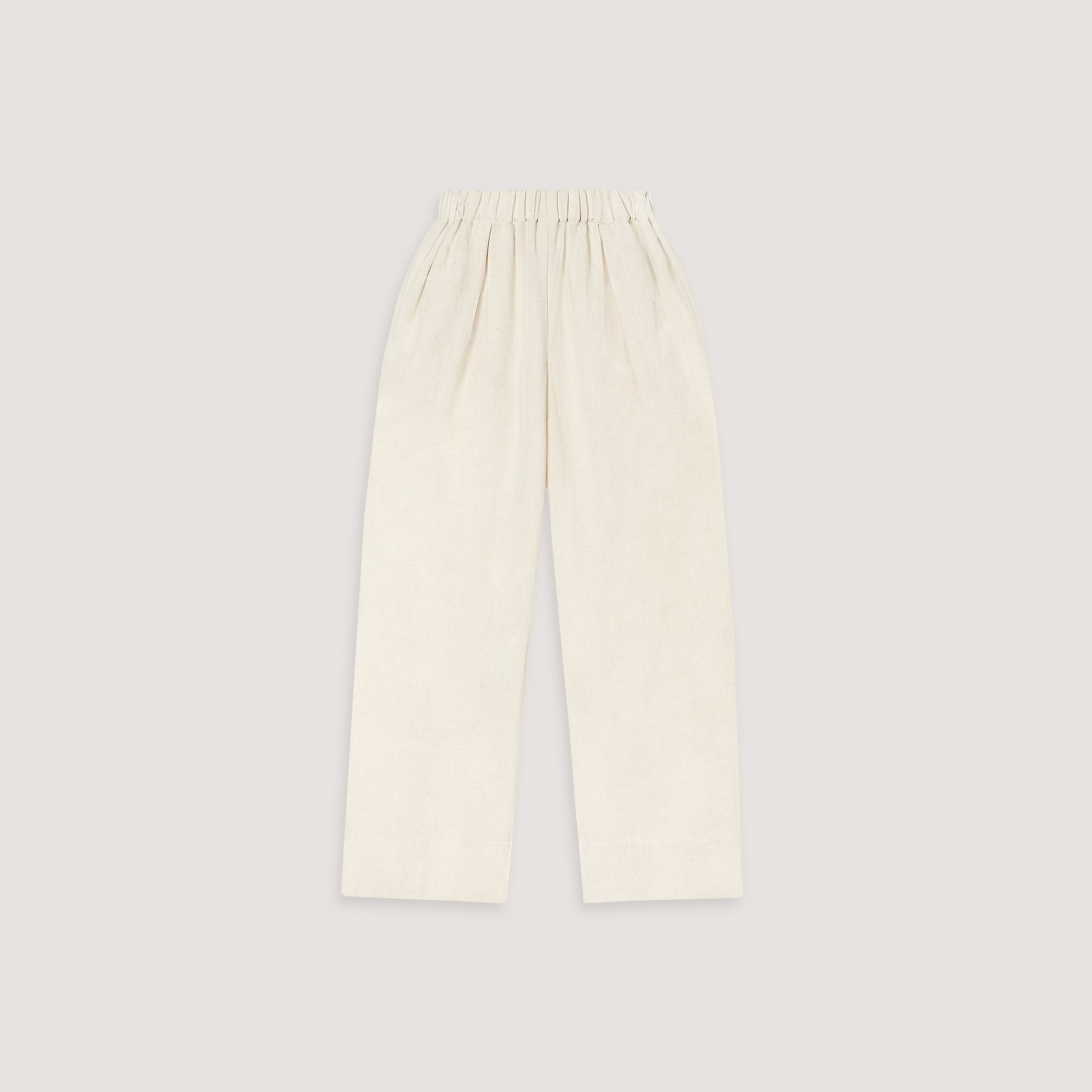Linen Blend Wide-Leg Pants | Linen Blend Wide-Leg Pants - Cream